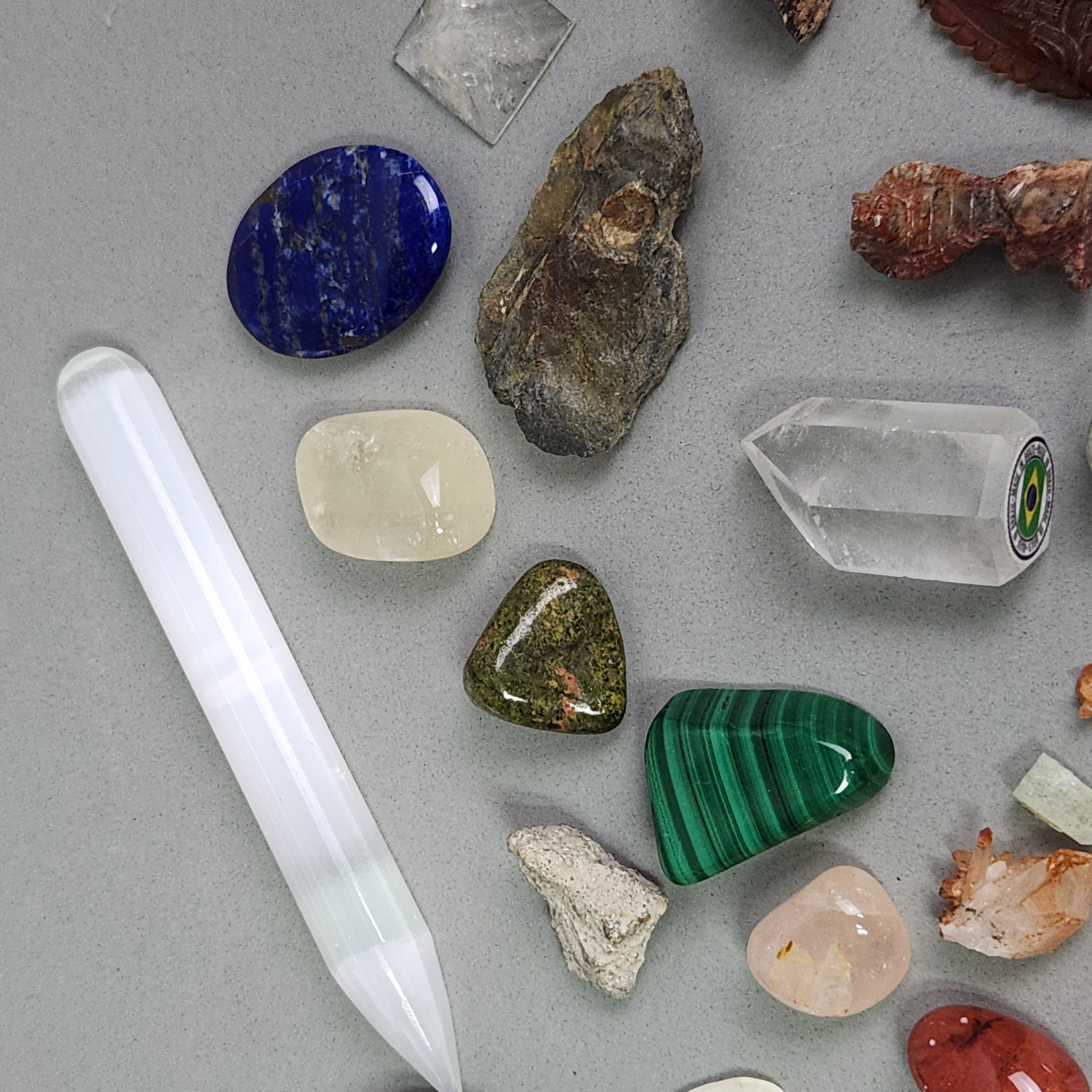Assortment of Mineral Specimens and Crystals