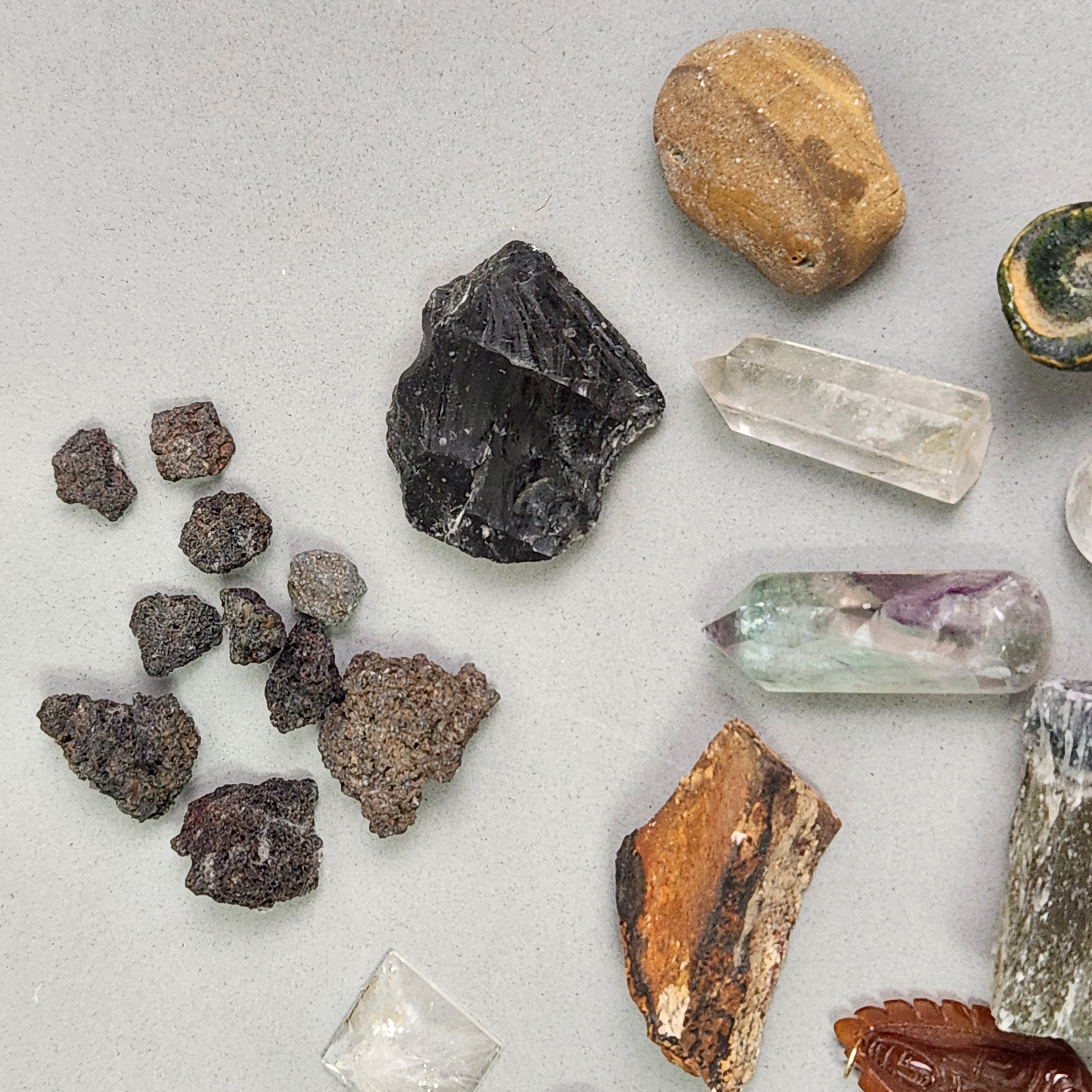 Assortment of Mineral Specimens and Crystals