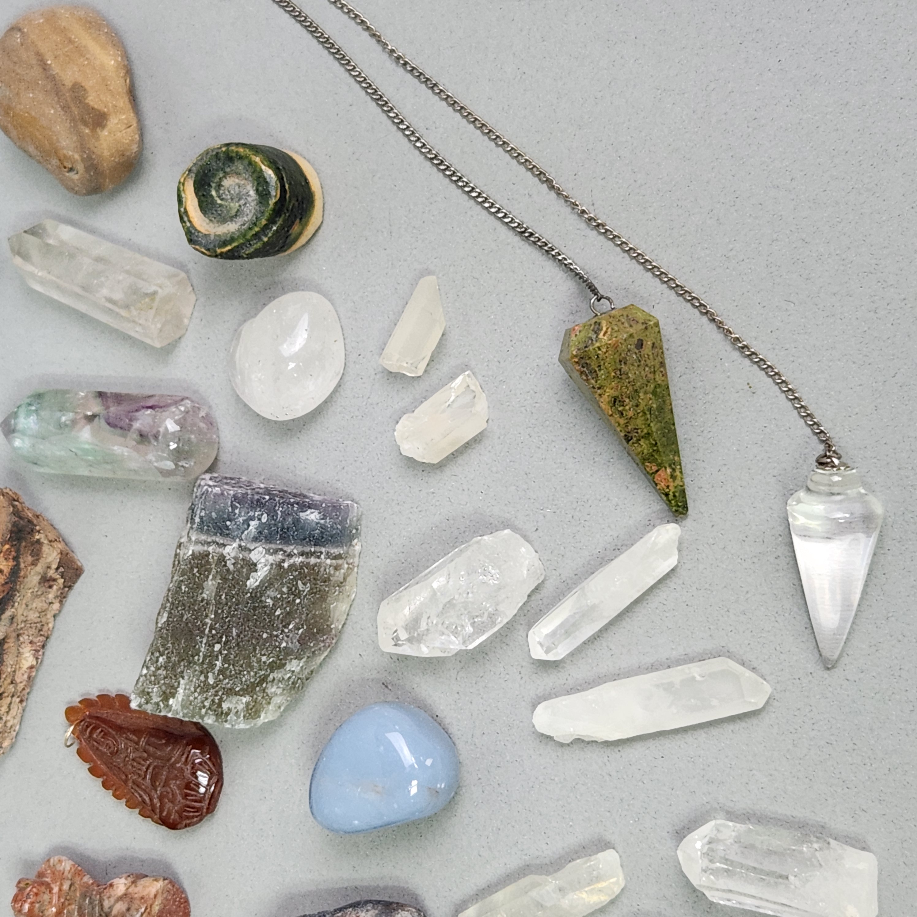 Assortment of Mineral Specimens and Crystals