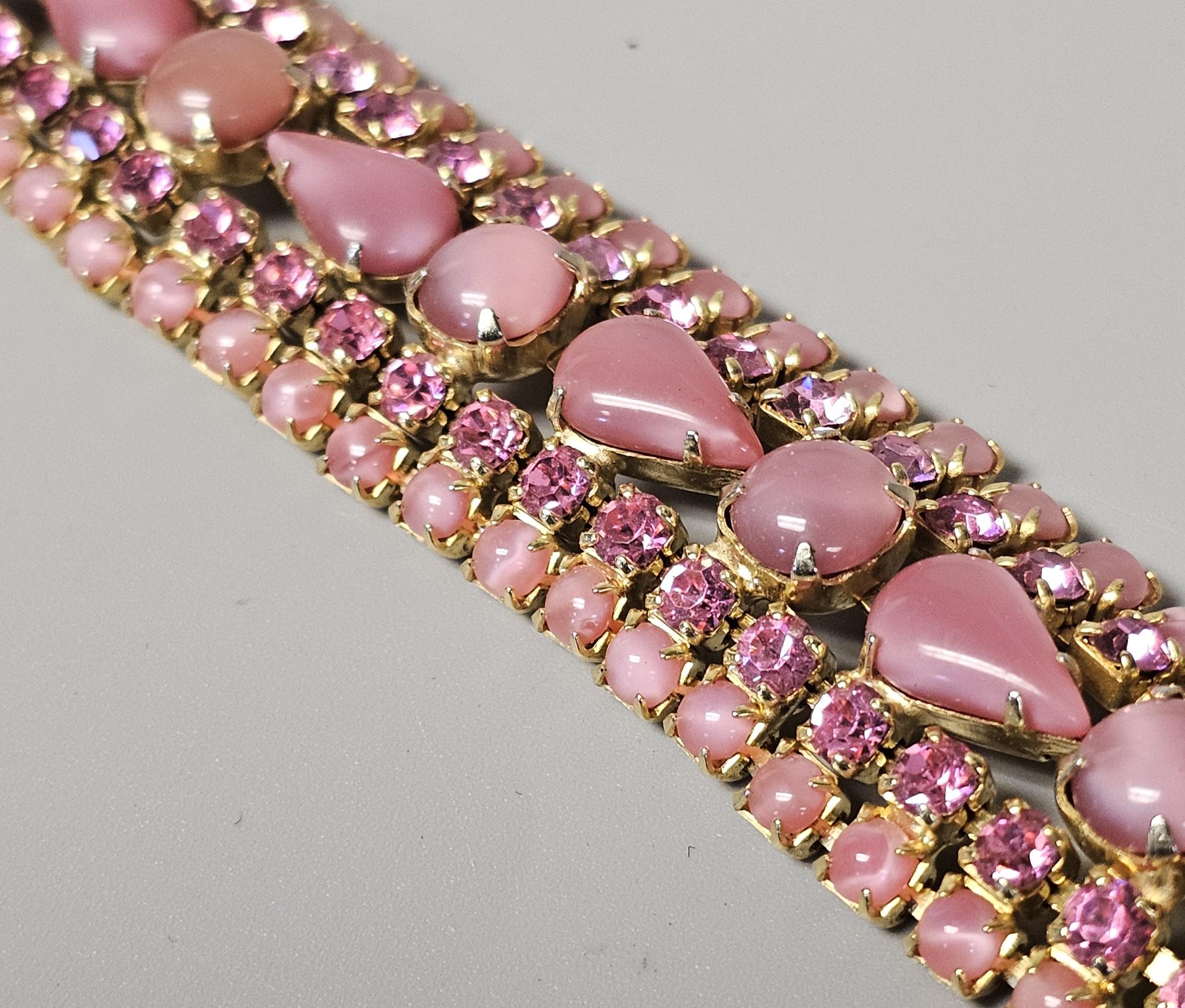 Vintage Pink Moonglow Jewelry Parure
