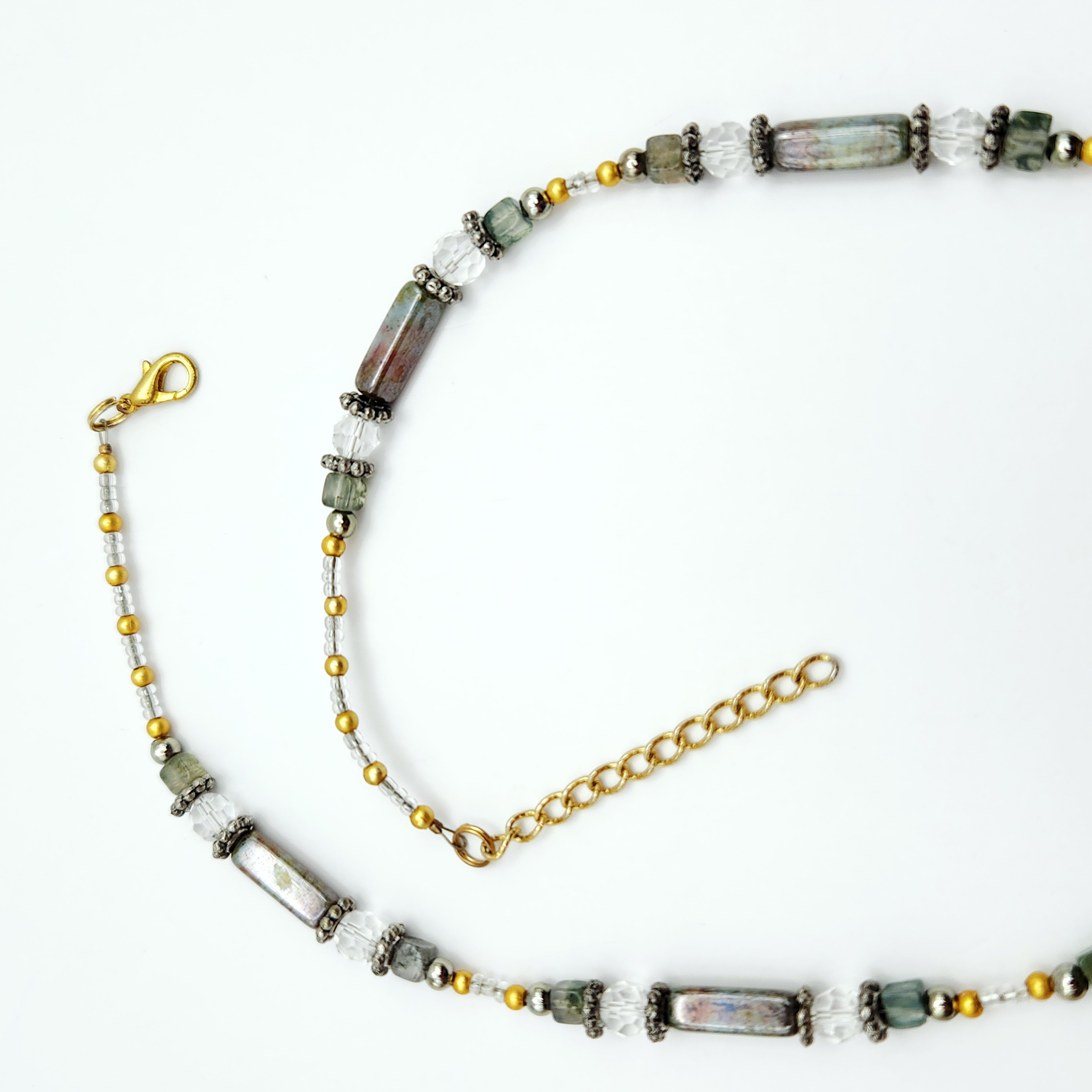 Stone Pendant Necklace & Earrings