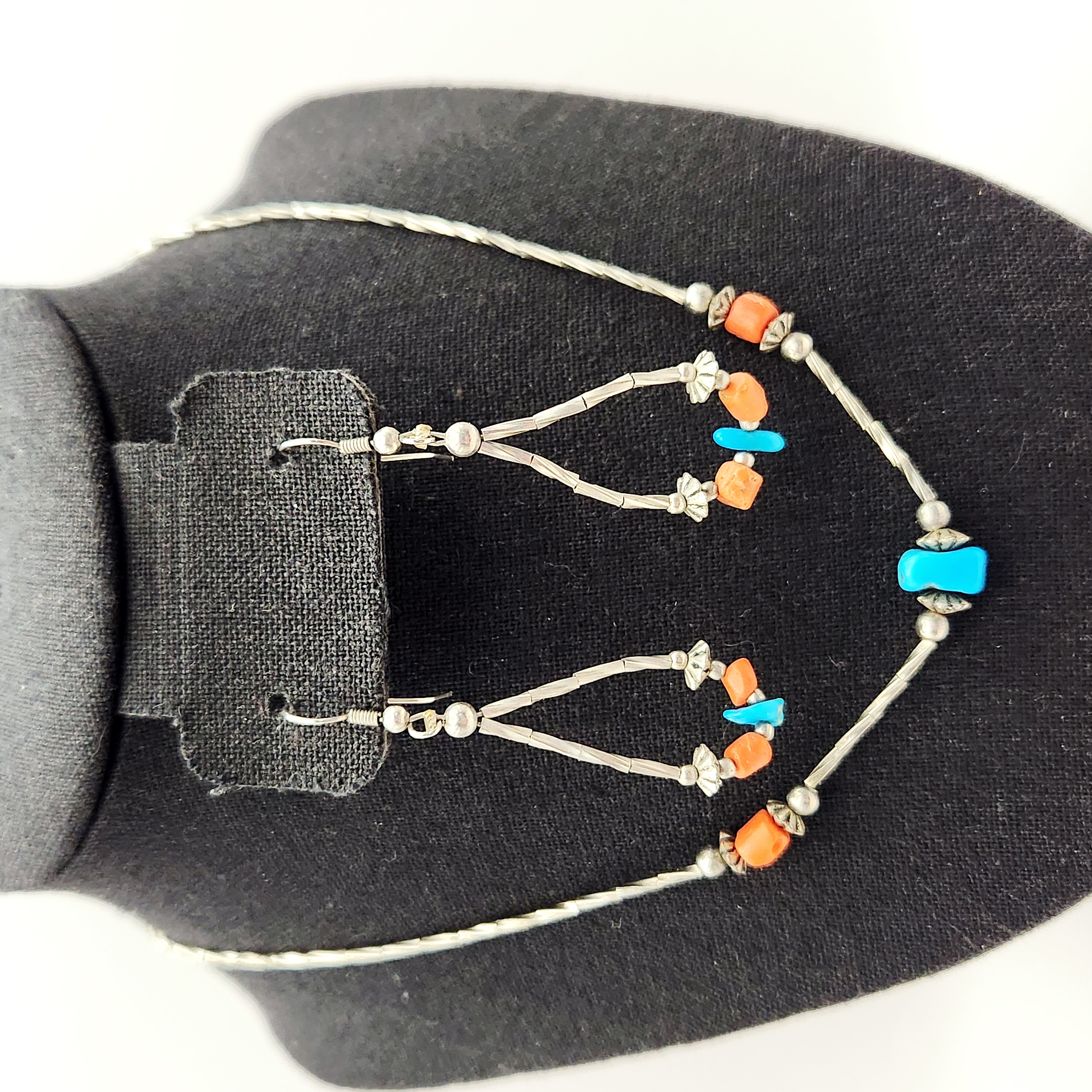 Sterling Turquoise & Coral Set 8.9 Grams