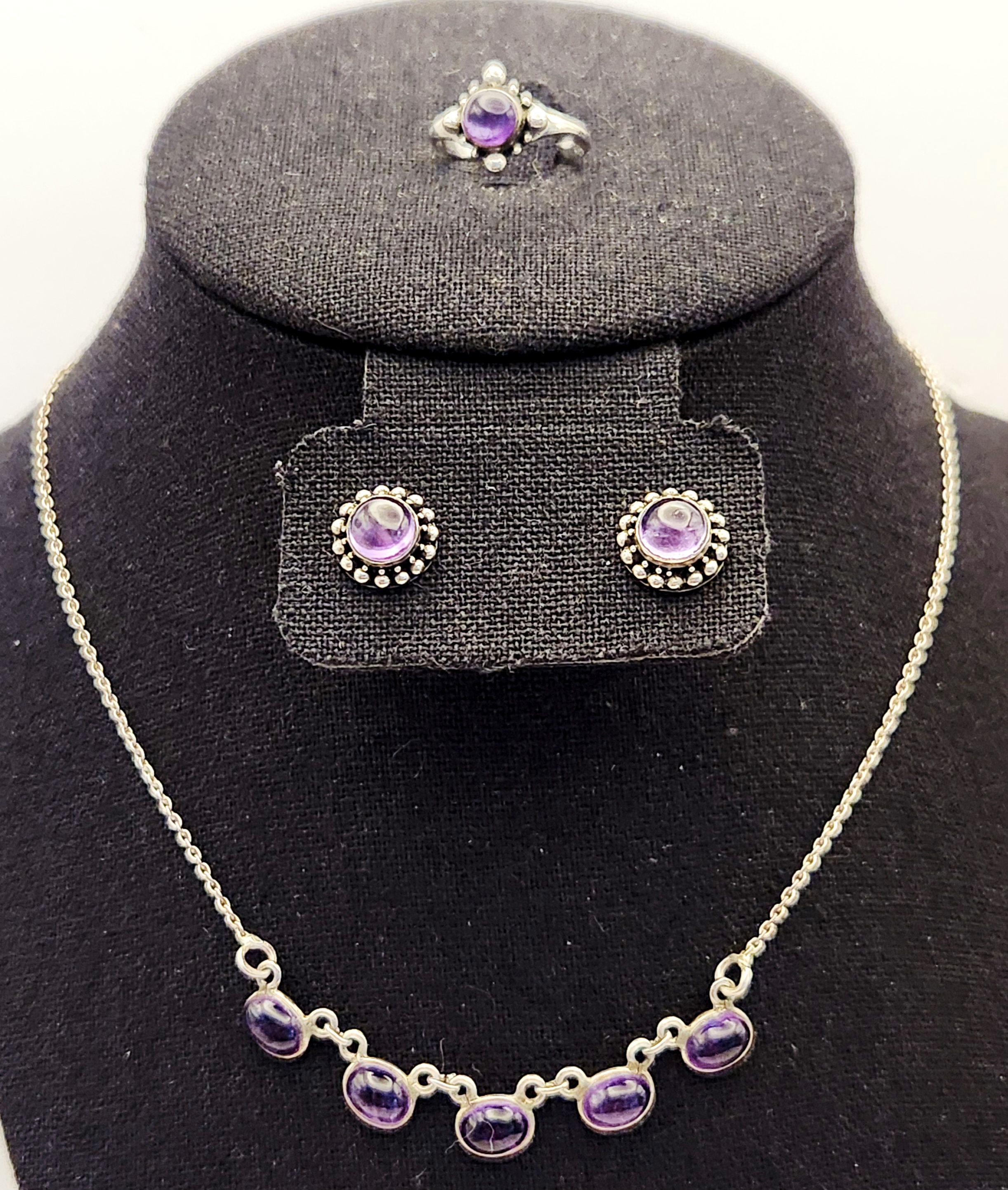 Sterling Amethyst Jewelry 10.2 Grams