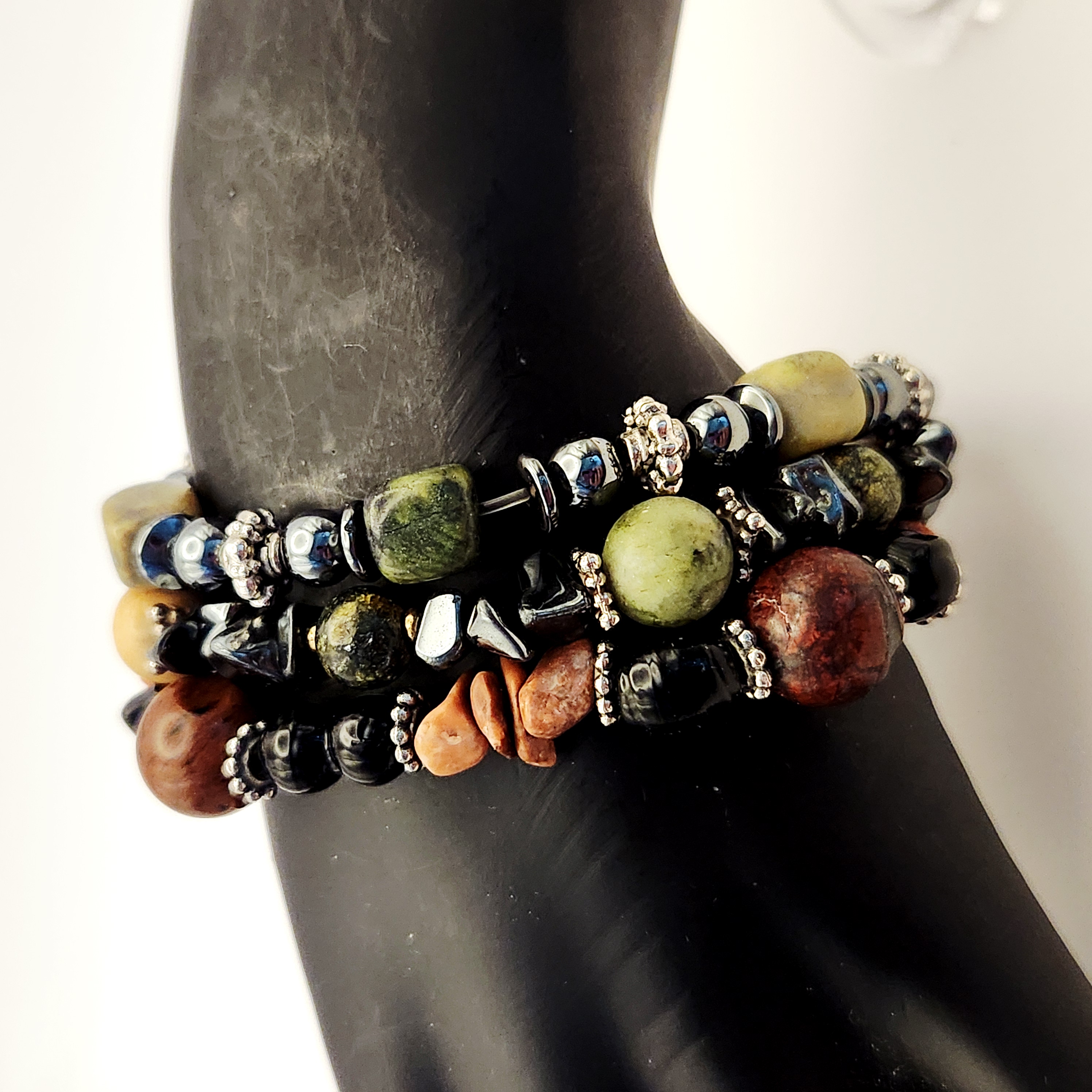 Earth-Toned Beaded Bracelets