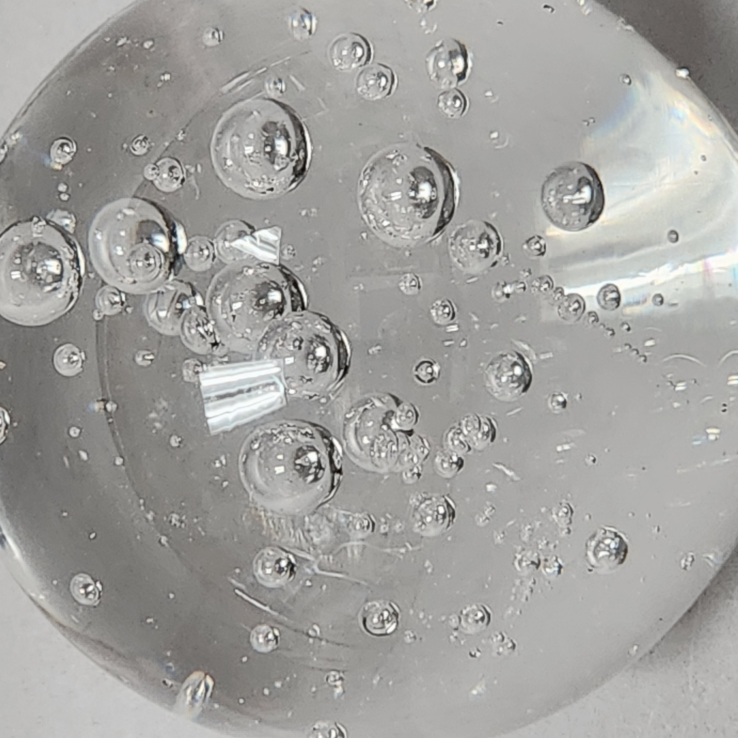 Clear Bubble Glass Paperweight