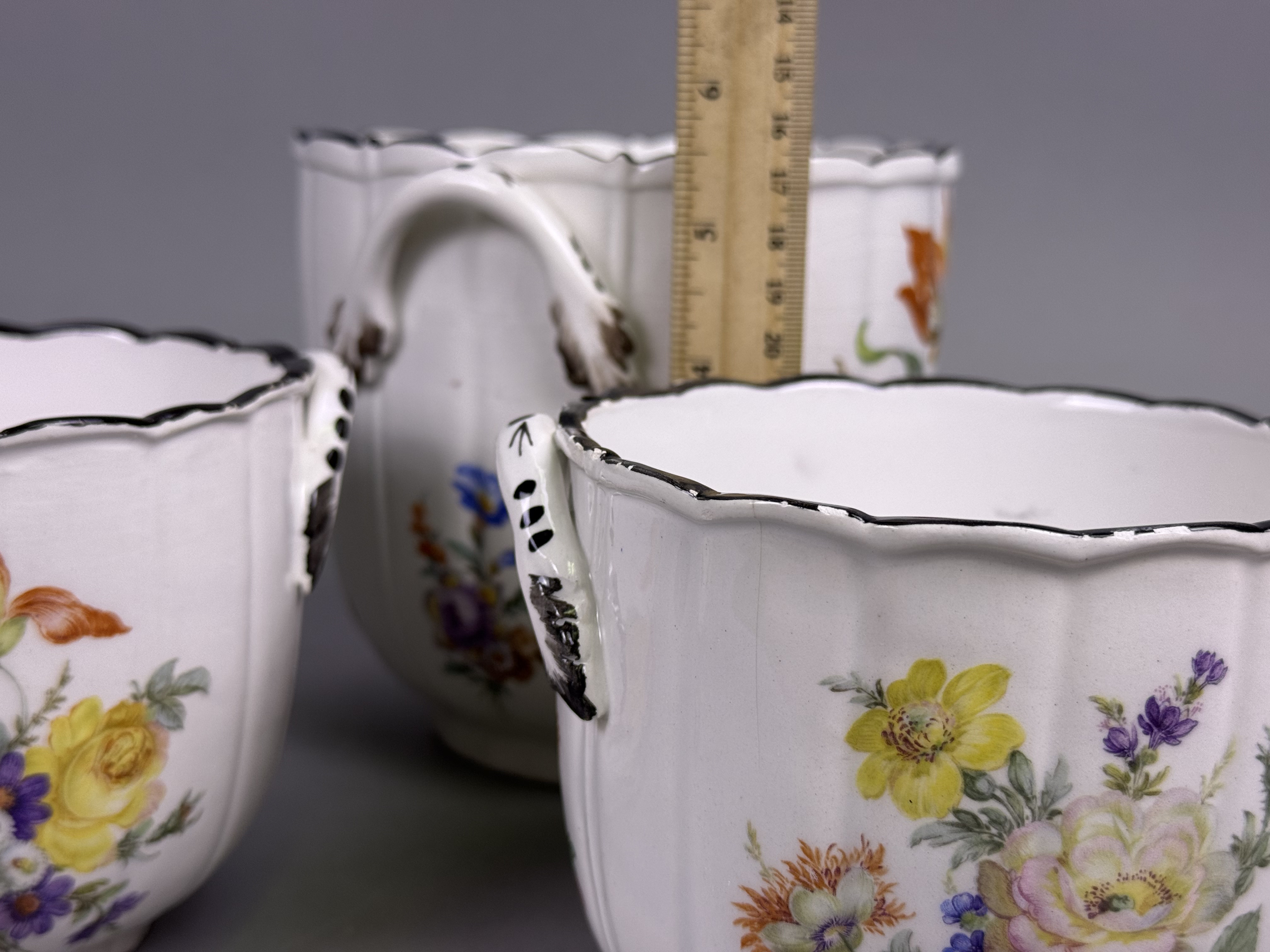 Trio of Mottahedeh Floral Cachepots