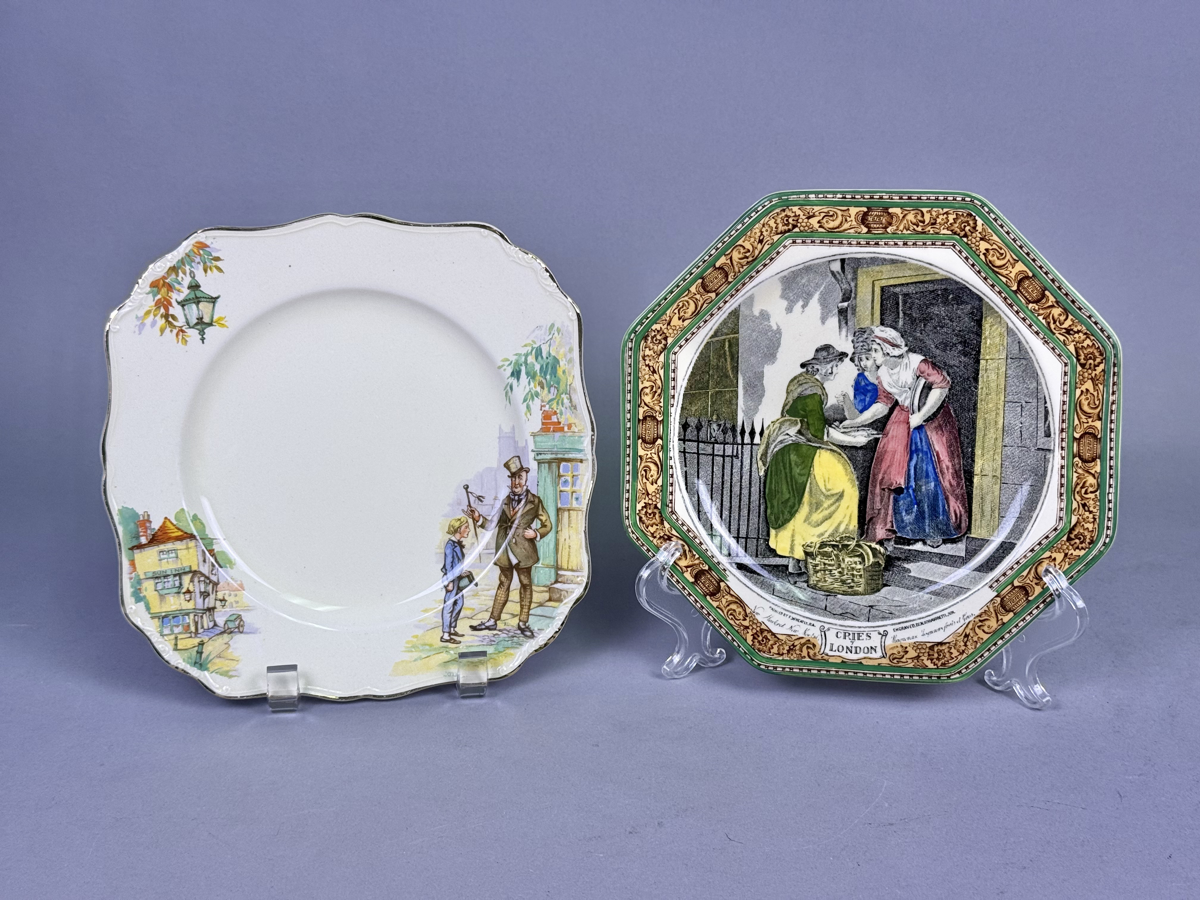 Two English Transfer-Printed Earthenware Plates