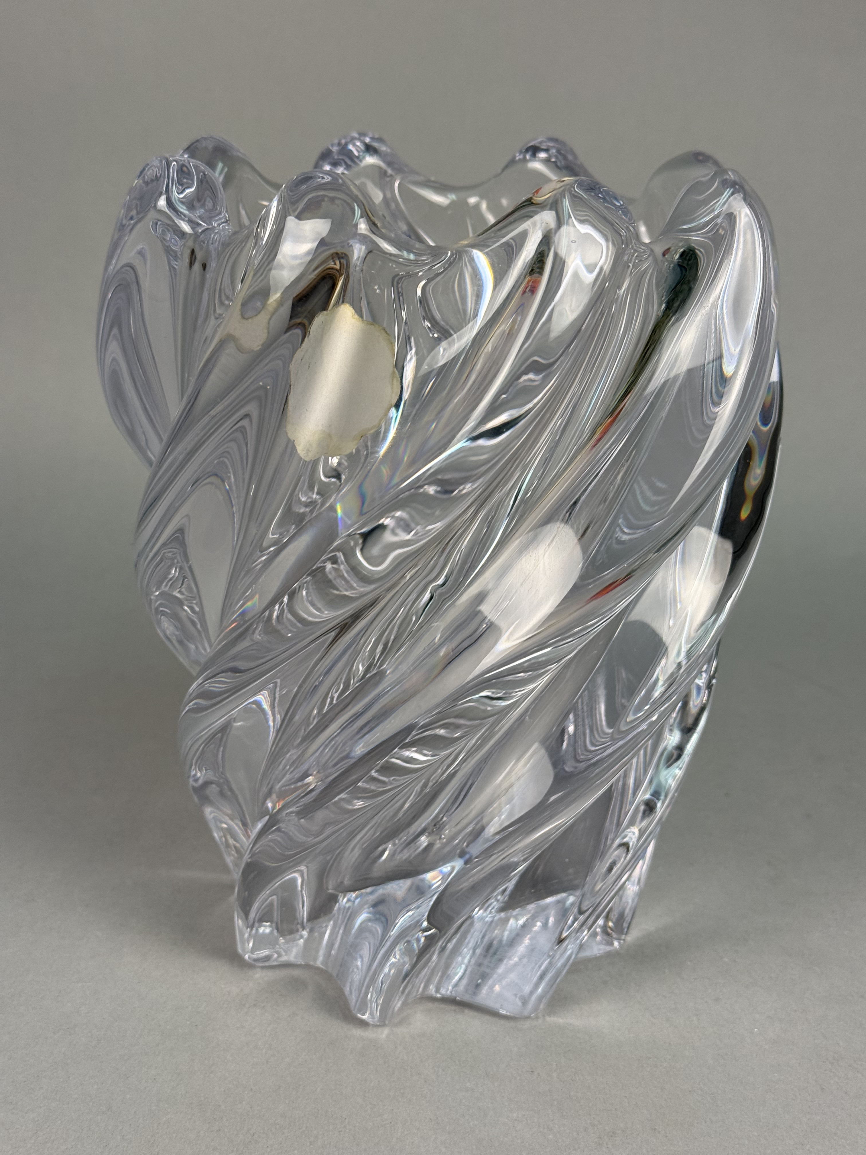 Art Vannes France Crystal Swirl Vase