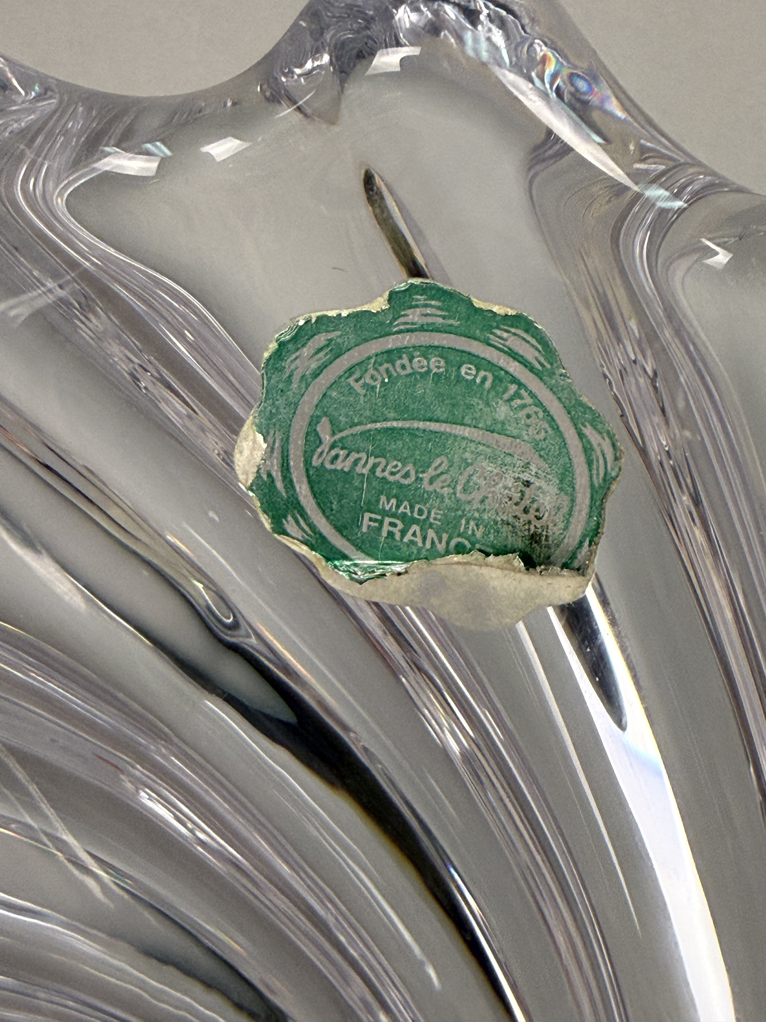 Art Vannes France Crystal Swirl Vase
