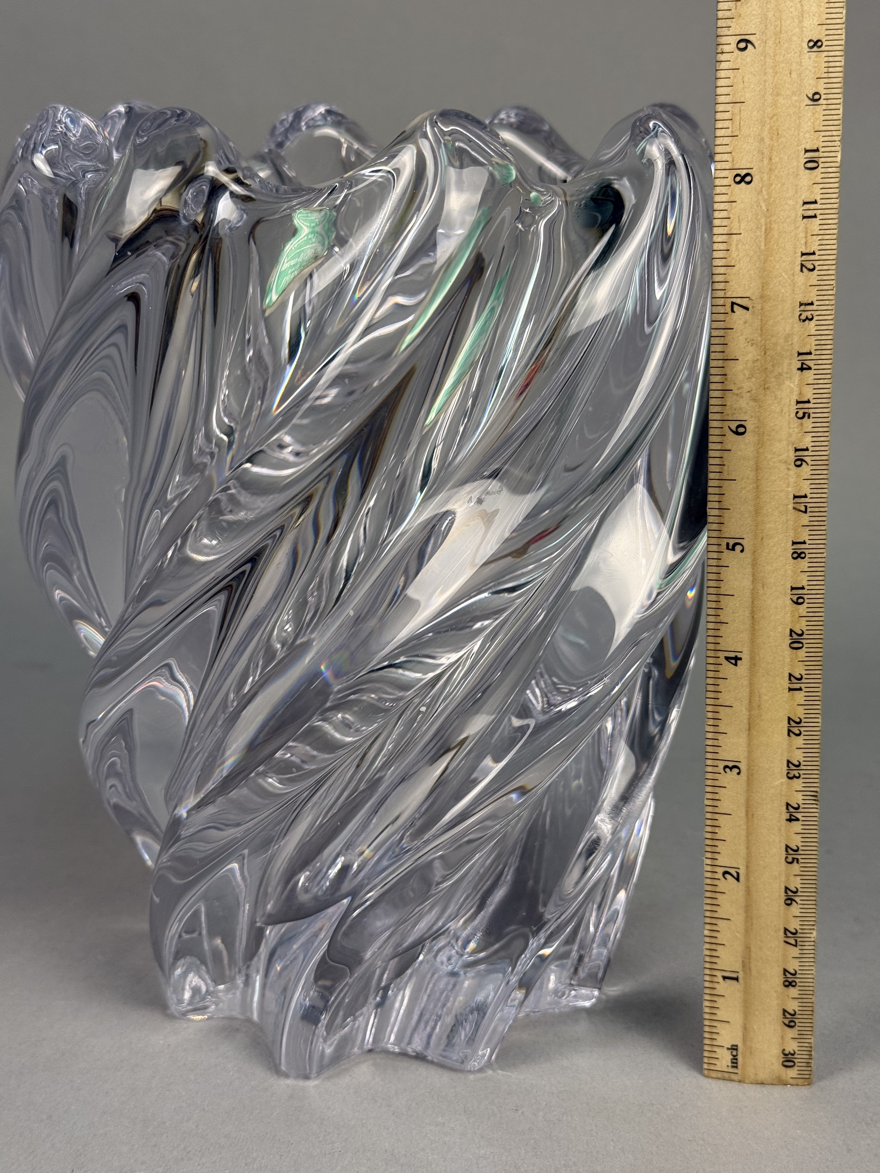 Art Vannes France Crystal Swirl Vase