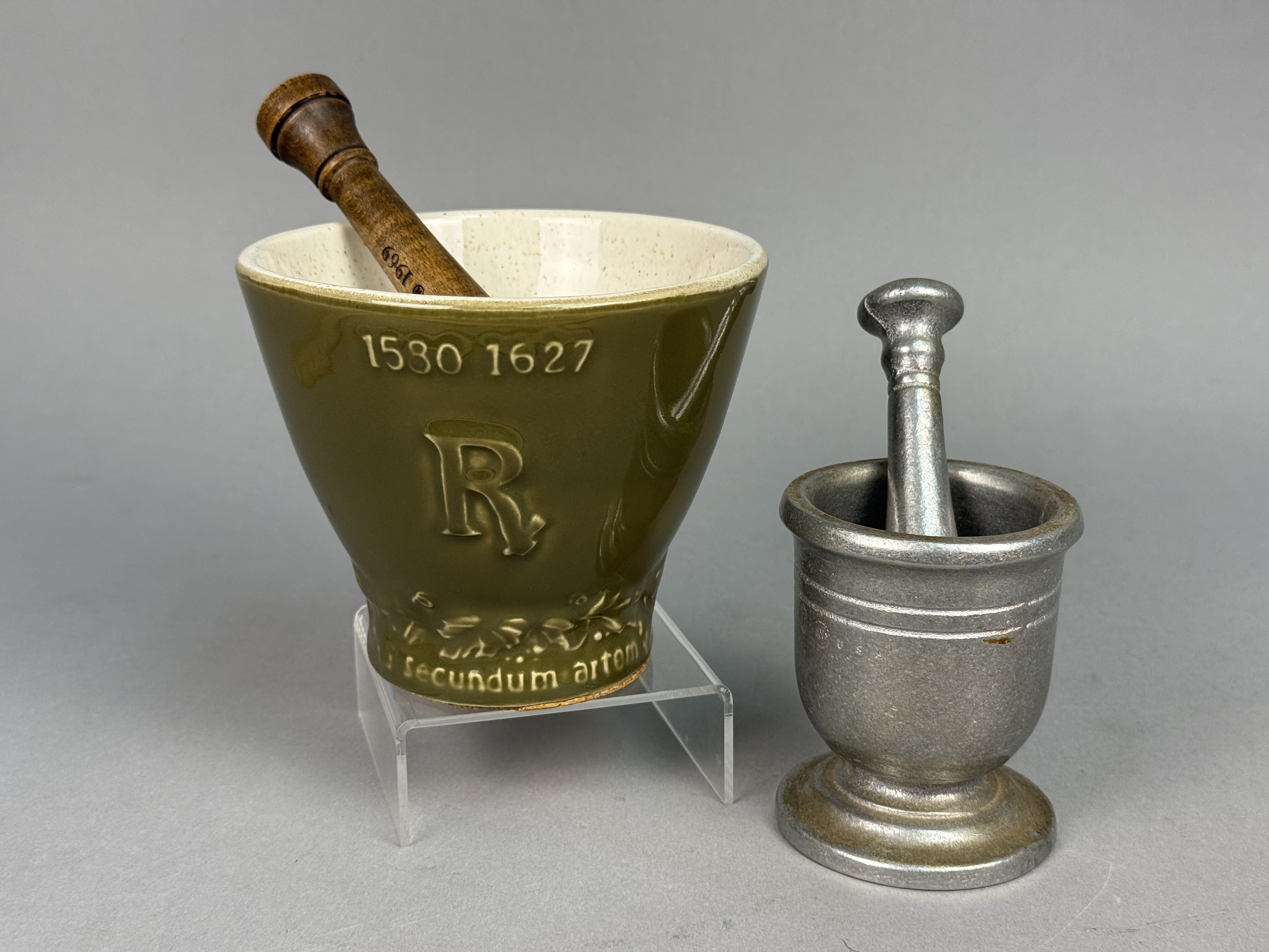 Two Pharmaceutical Mortar and Pestle Sets