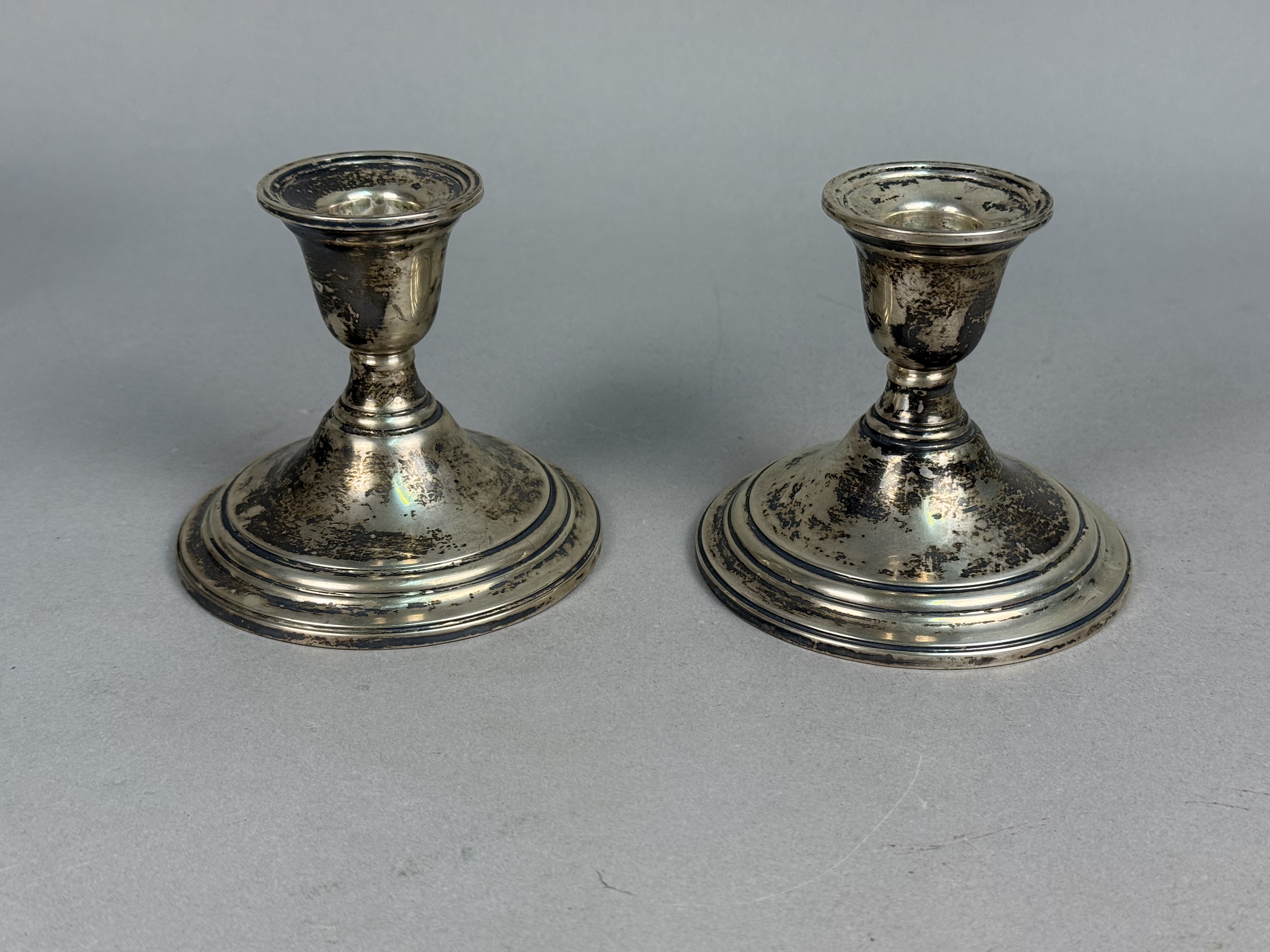 Pair of Watrous Sterling Silver Candlesticks
