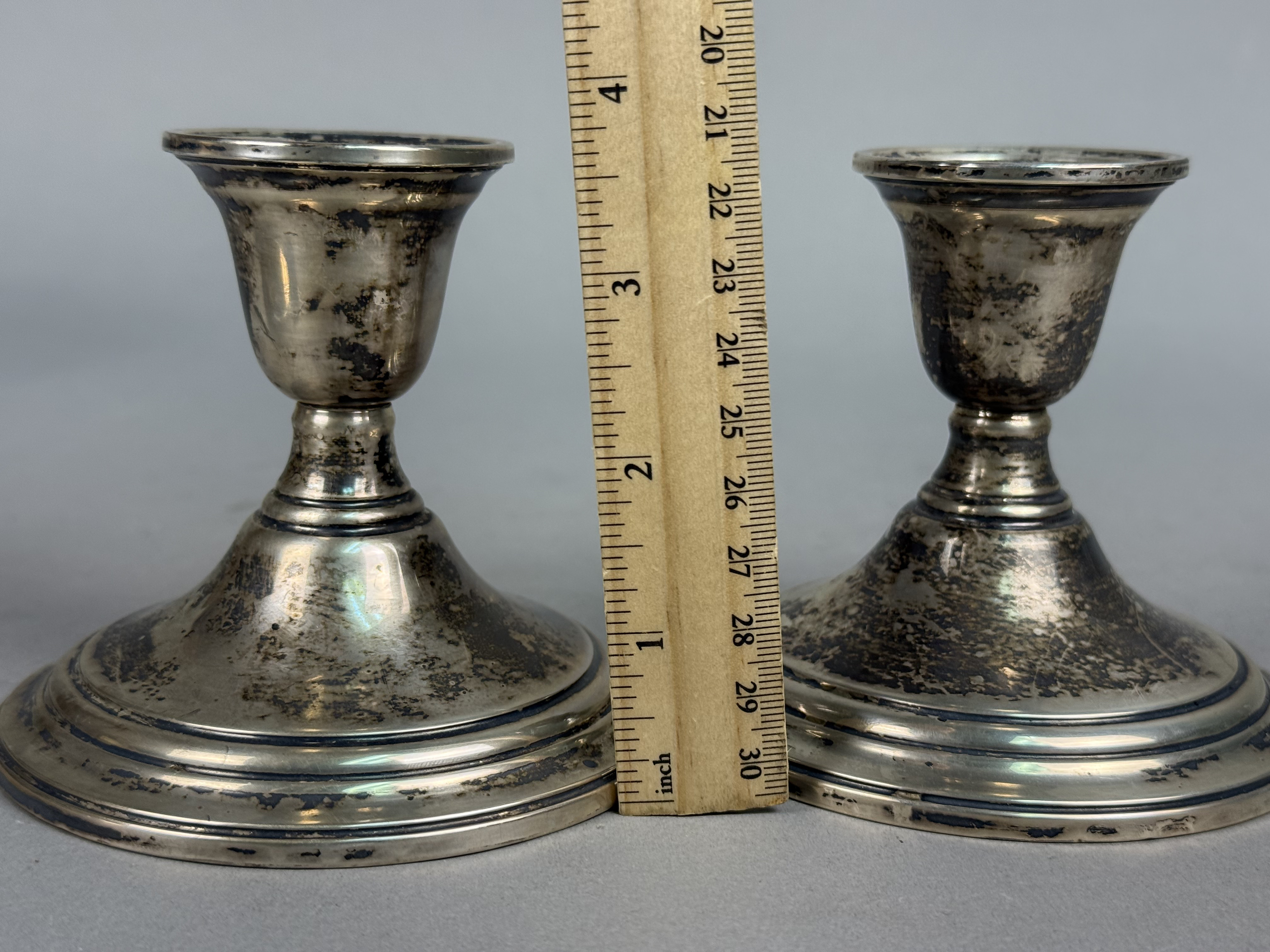 Pair of Watrous Sterling Silver Candlesticks