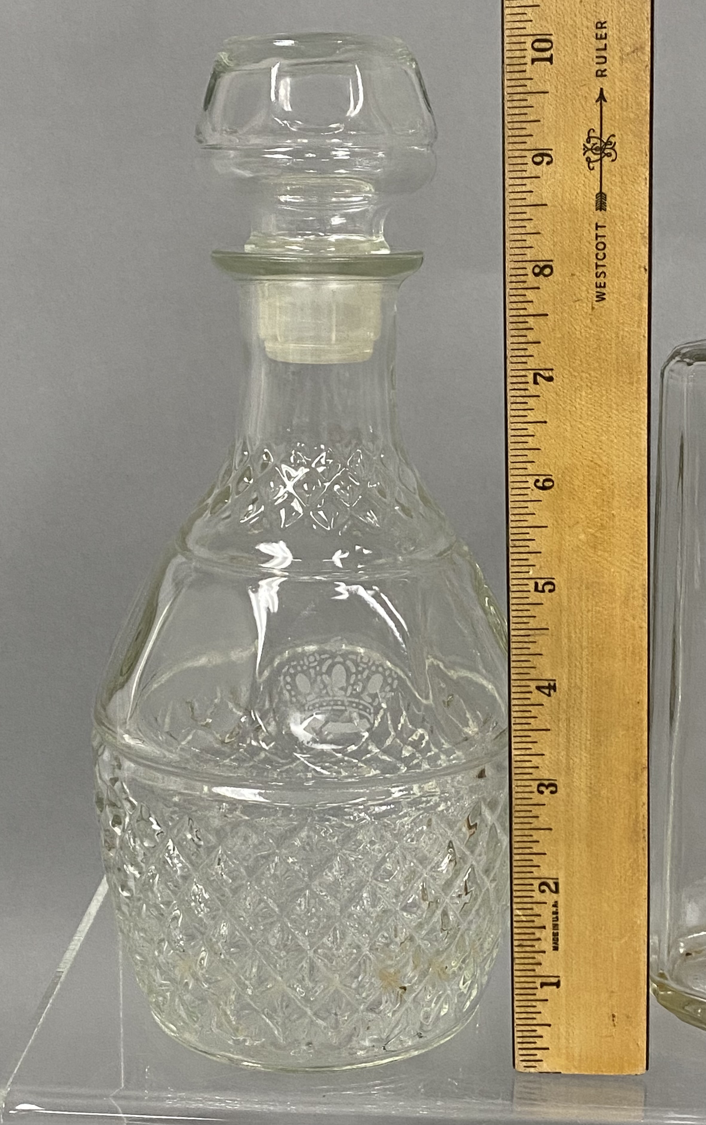 Two Vintage Clear Glass Decanters