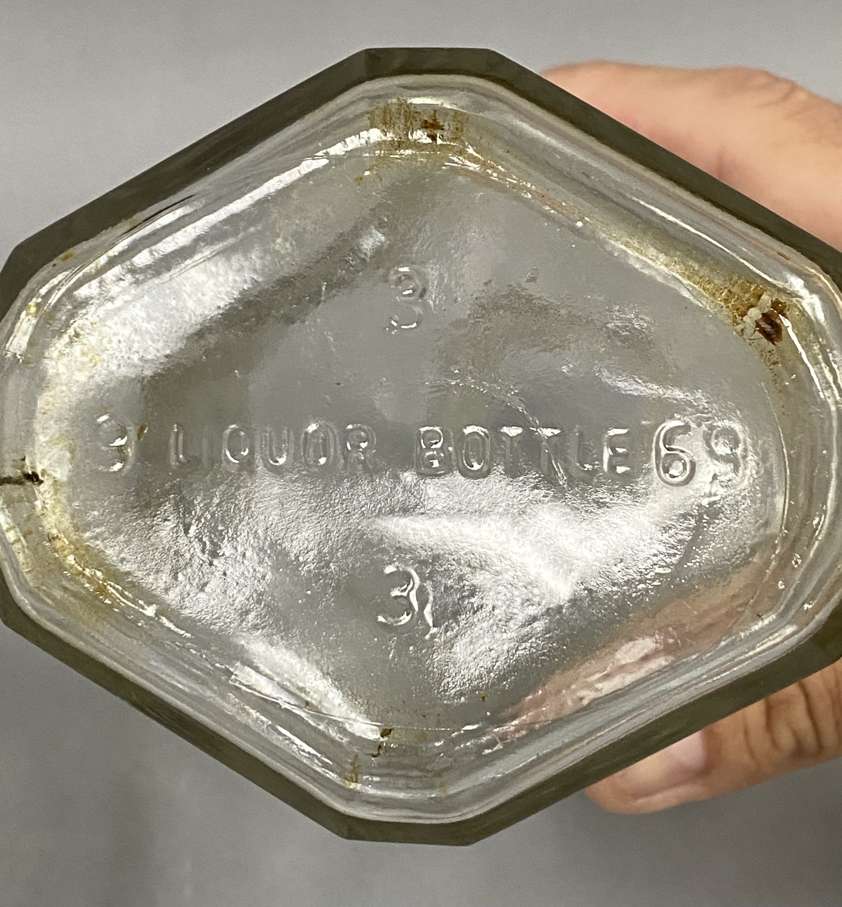 Two Vintage Clear Glass Decanters