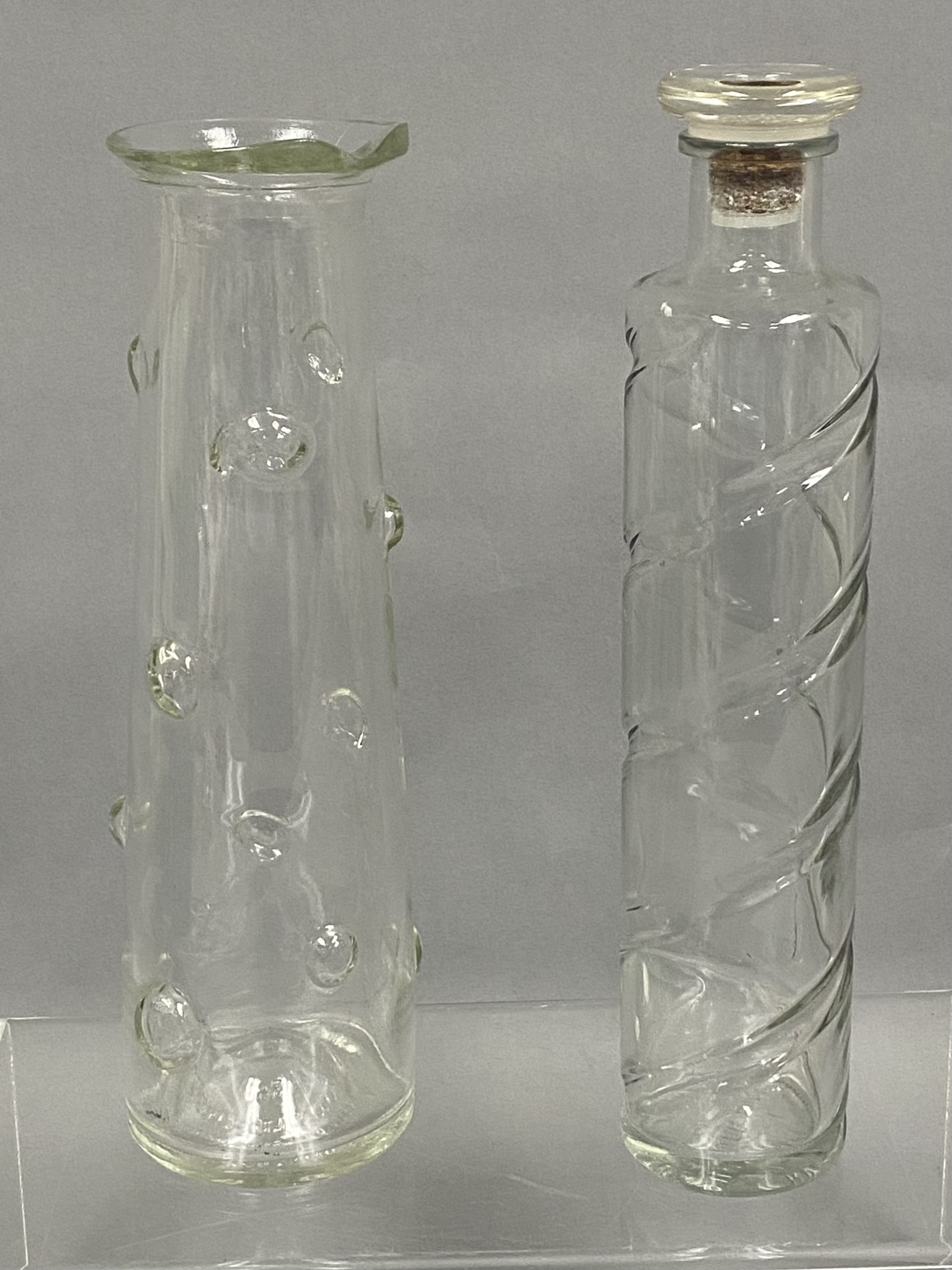 Two Vintage Glass Liquor Decanters