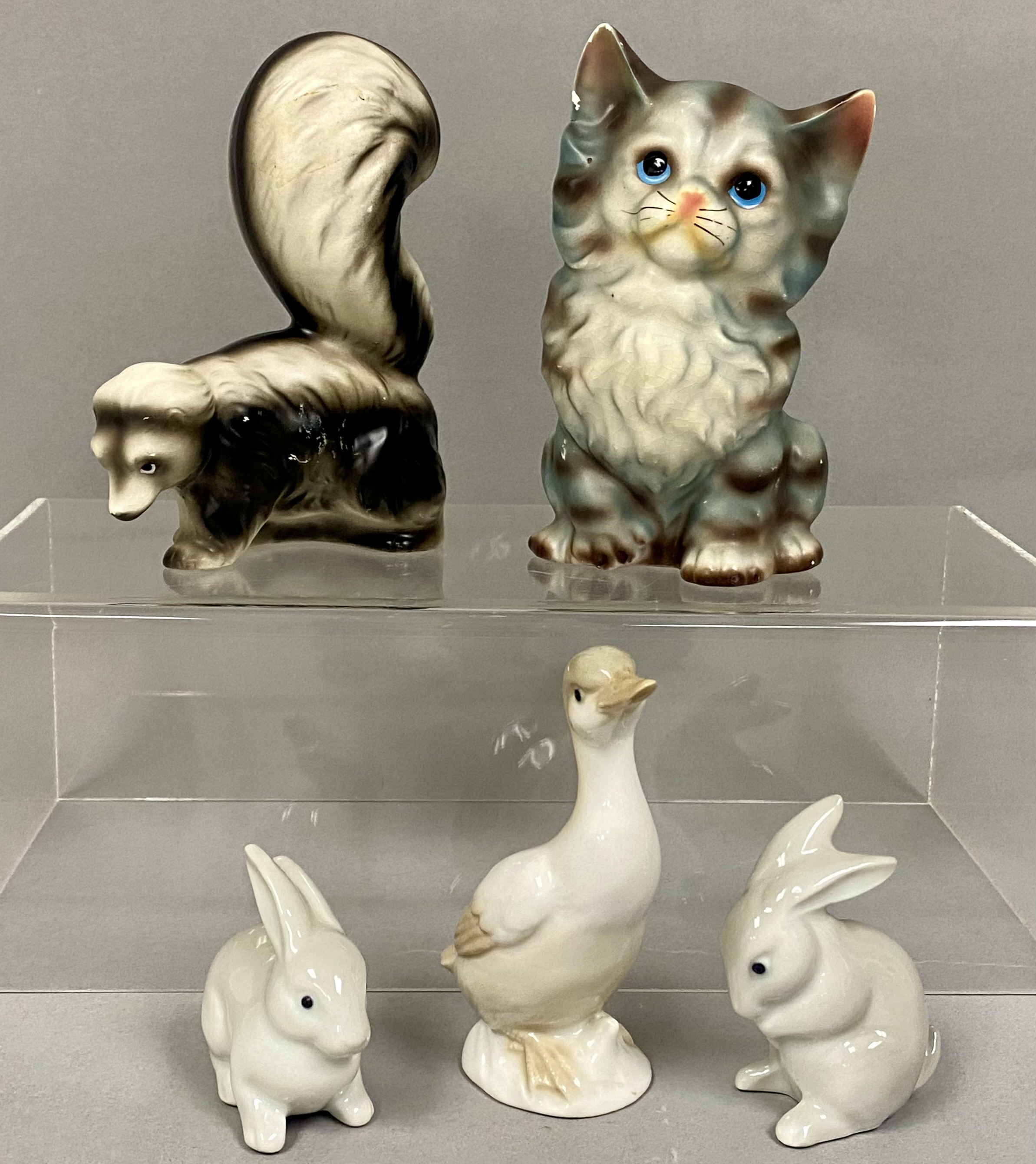 Five Japanese Ceramic Animal Figurines