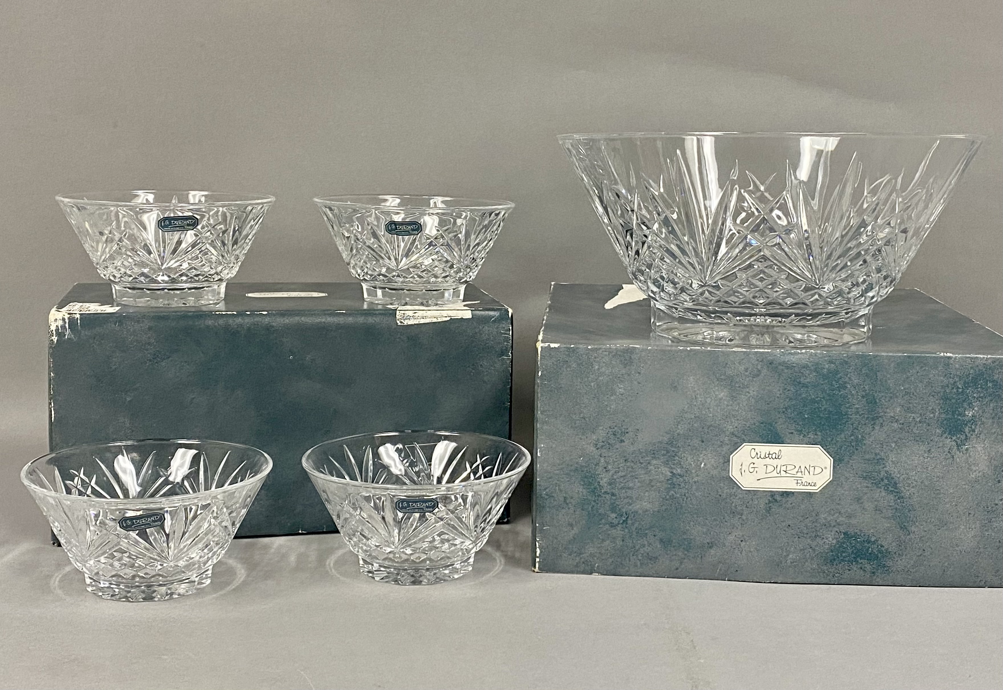 J.G. Durand Villemont Crystal Bowl Set