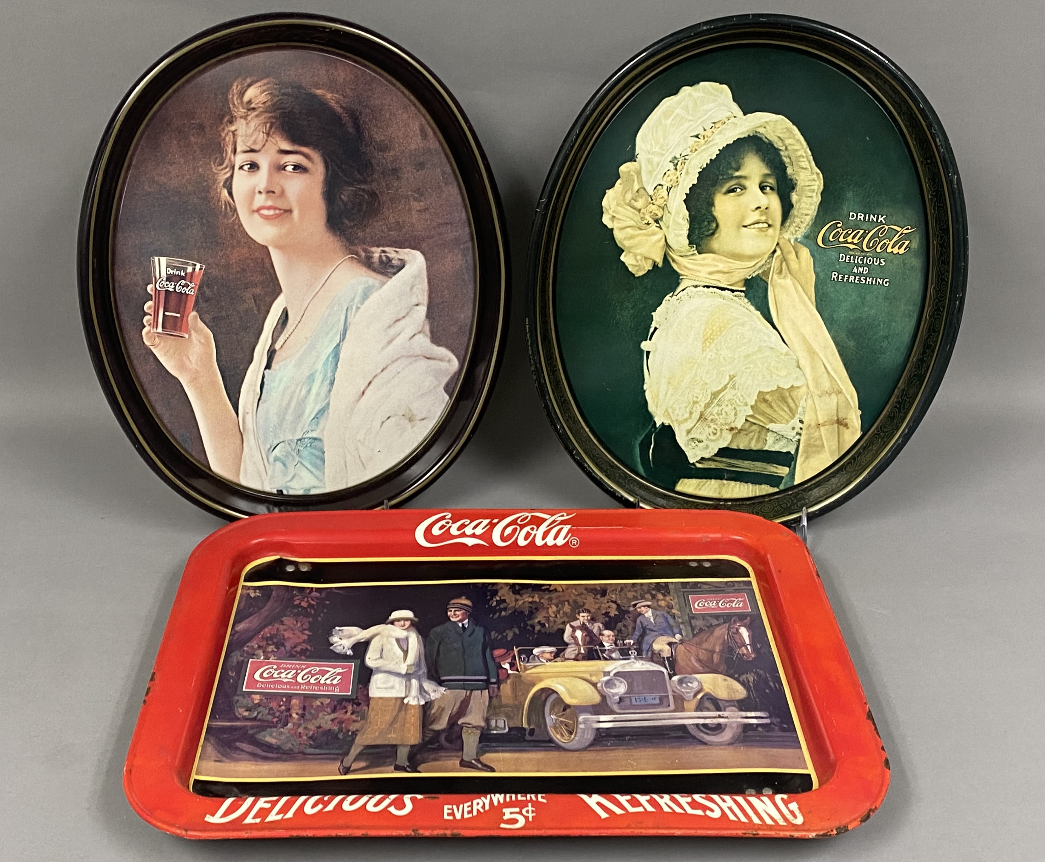 Three Commemorative Coca-Cola Advertising Trays