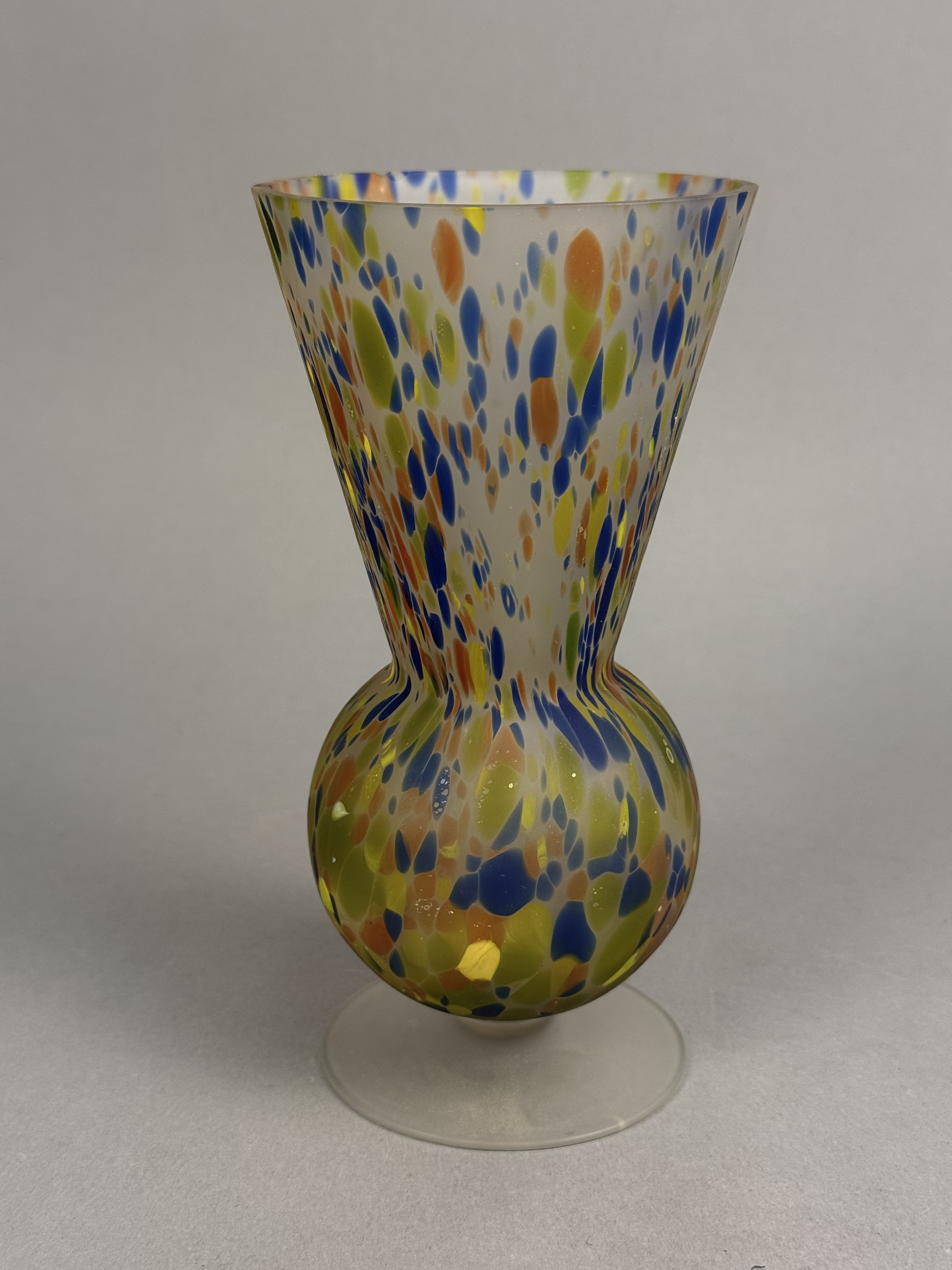 Hand-Blown Confetti Glass Pedestal Vase
