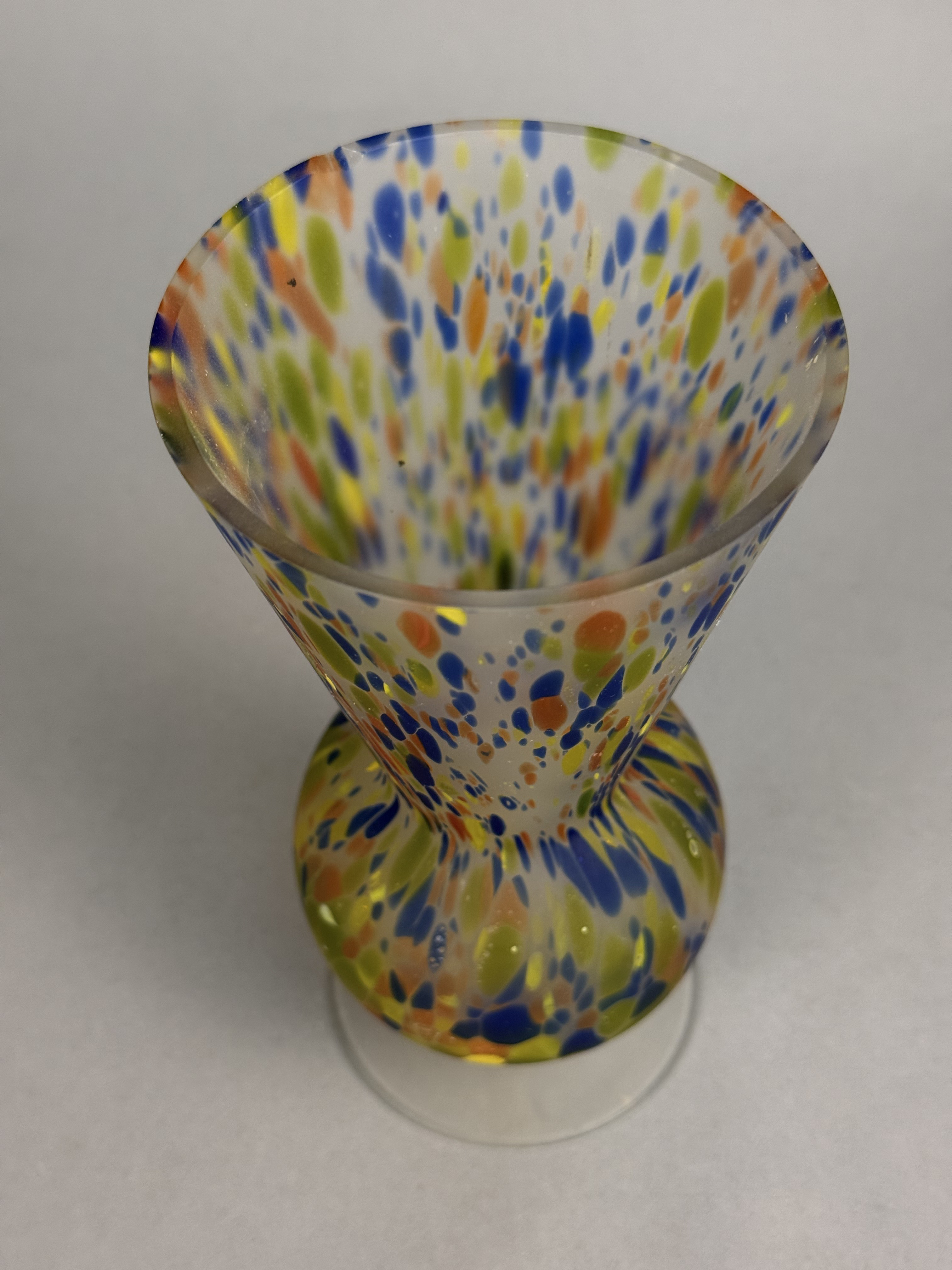 Hand-Blown Confetti Glass Pedestal Vase