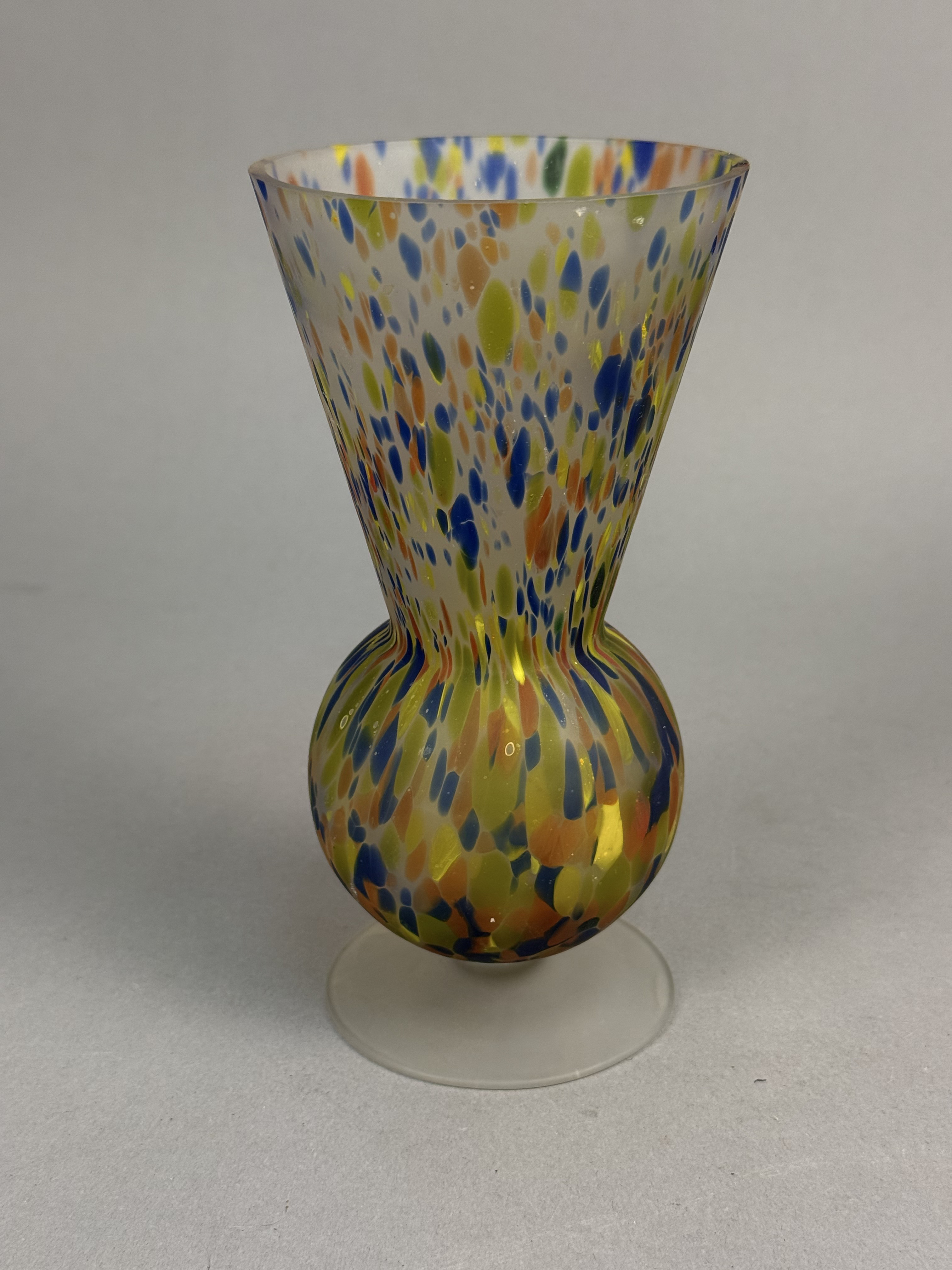 Hand-Blown Confetti Glass Pedestal Vase