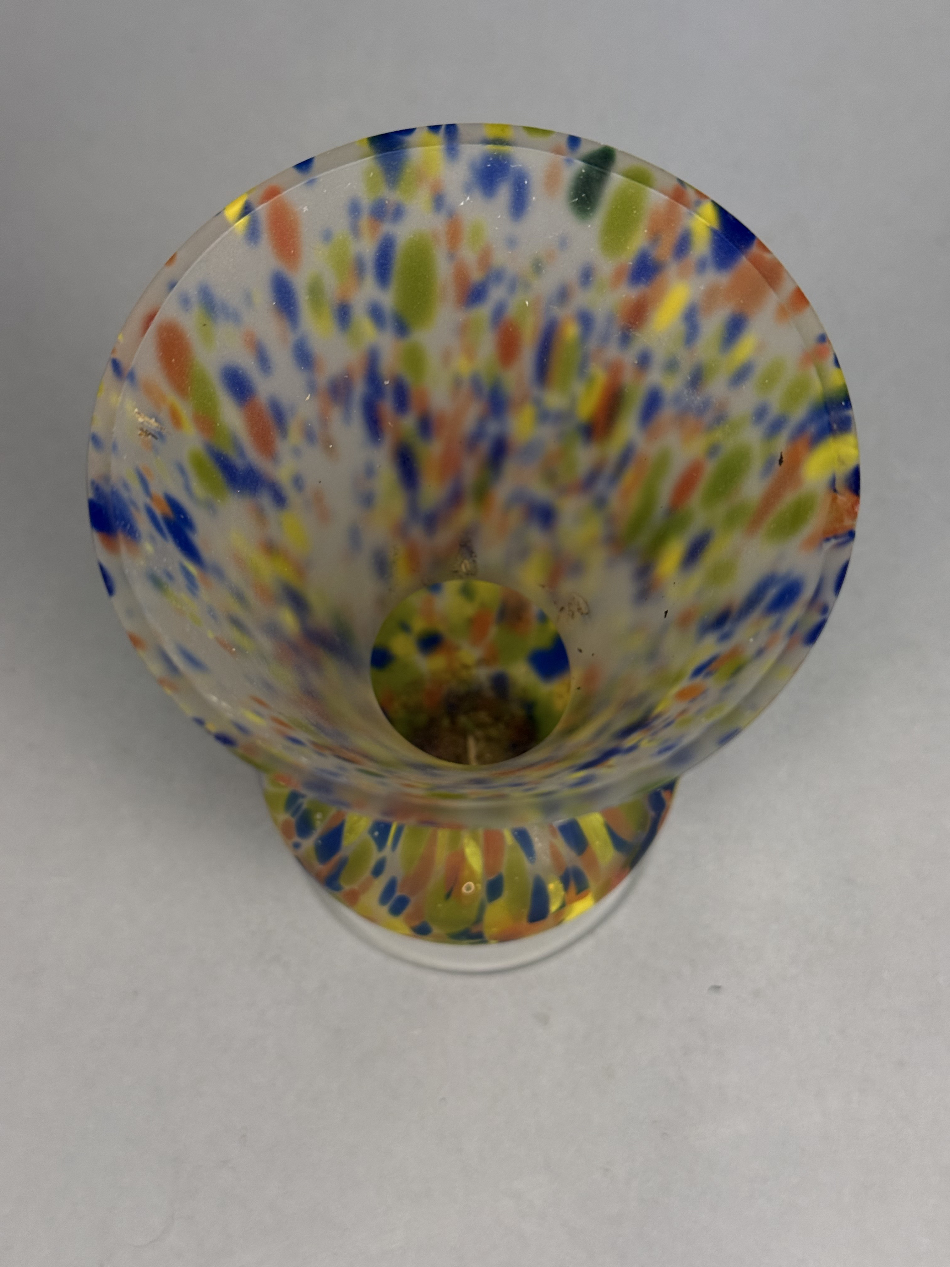 Hand-Blown Confetti Glass Pedestal Vase