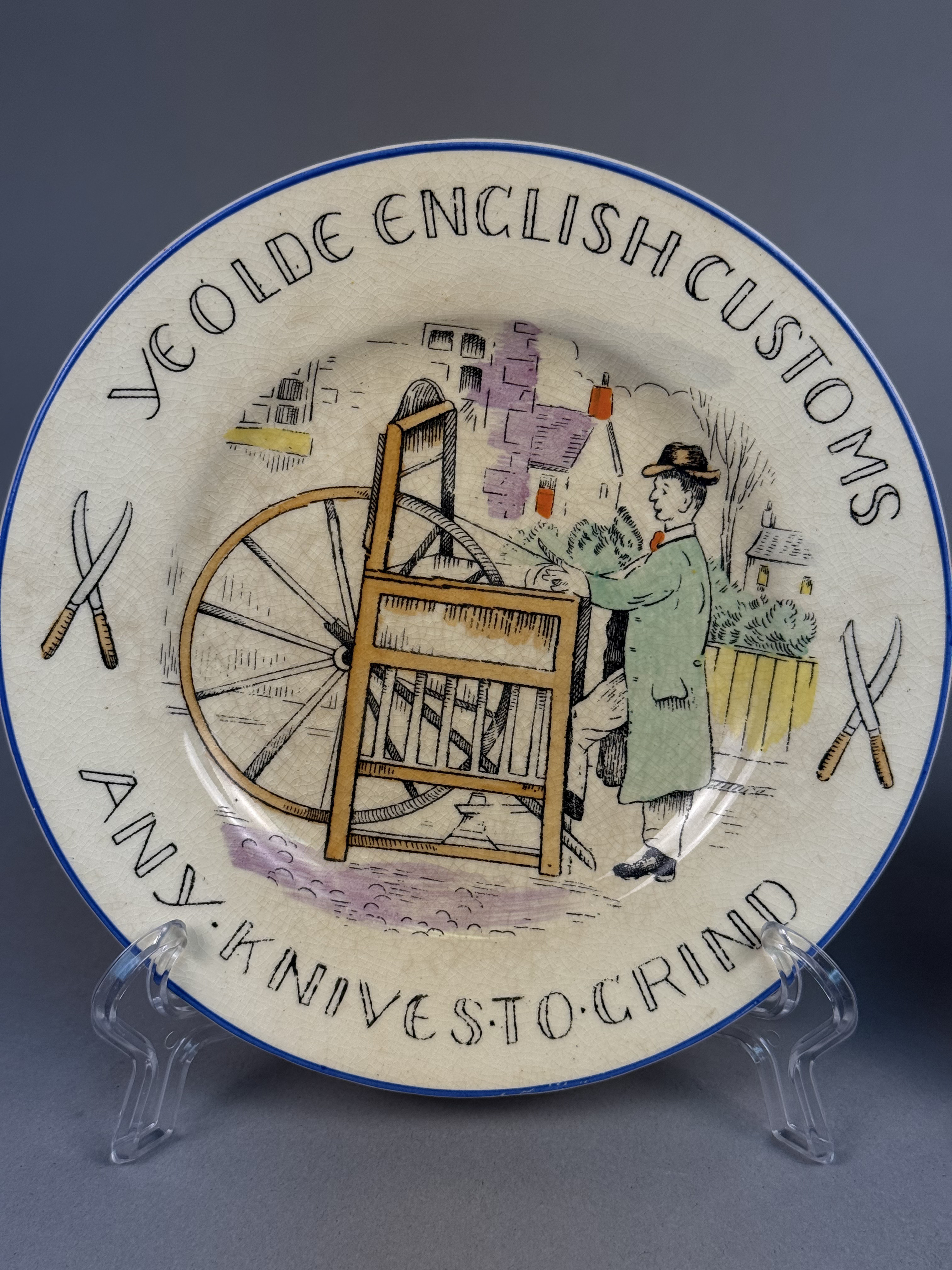 Three Burleigh English Customs Plates
