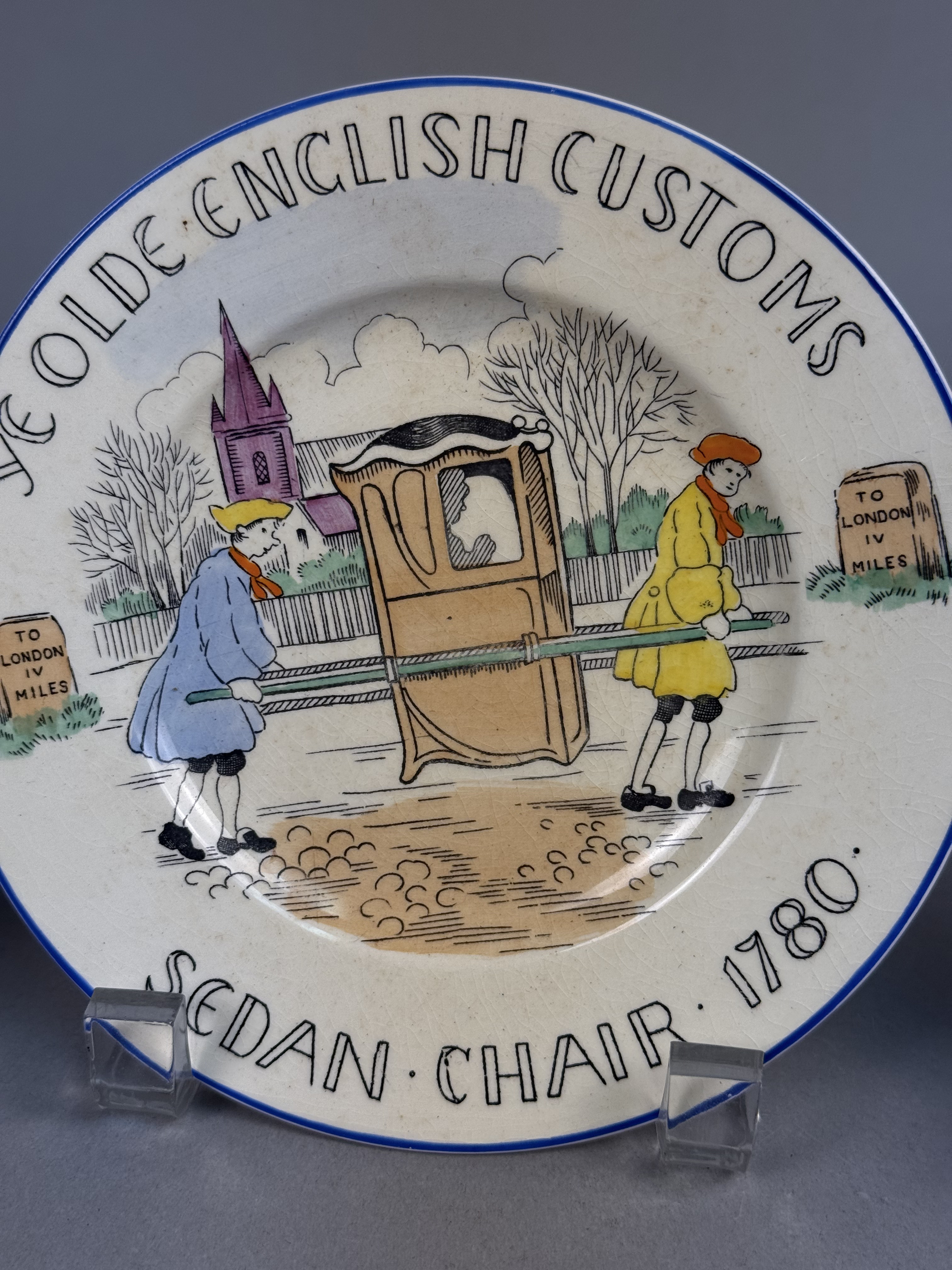 Three Burleigh English Customs Plates