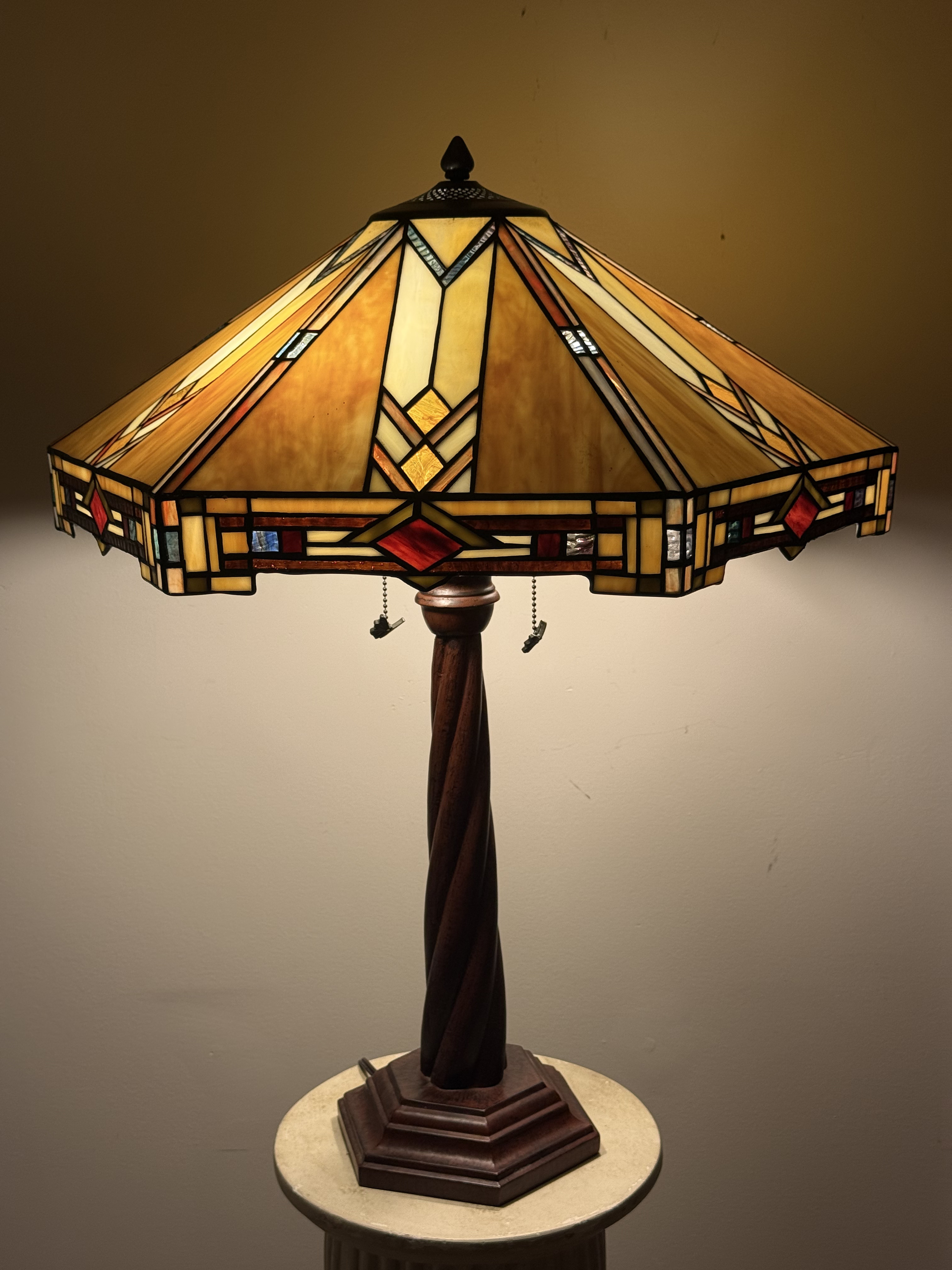 Mission Style Barley Twist Table Lamp