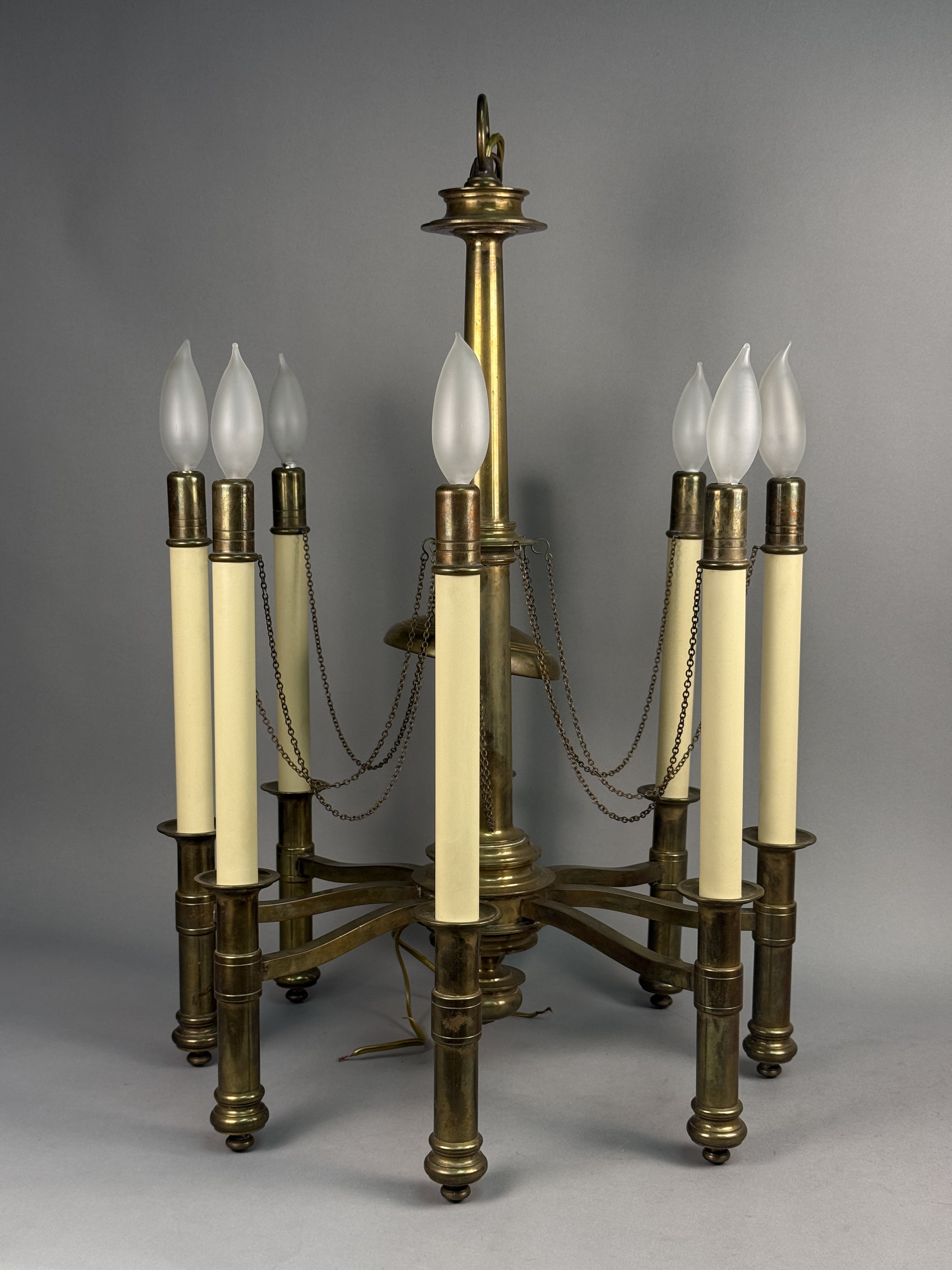 Chapman Brass Eight-Light Chandelier