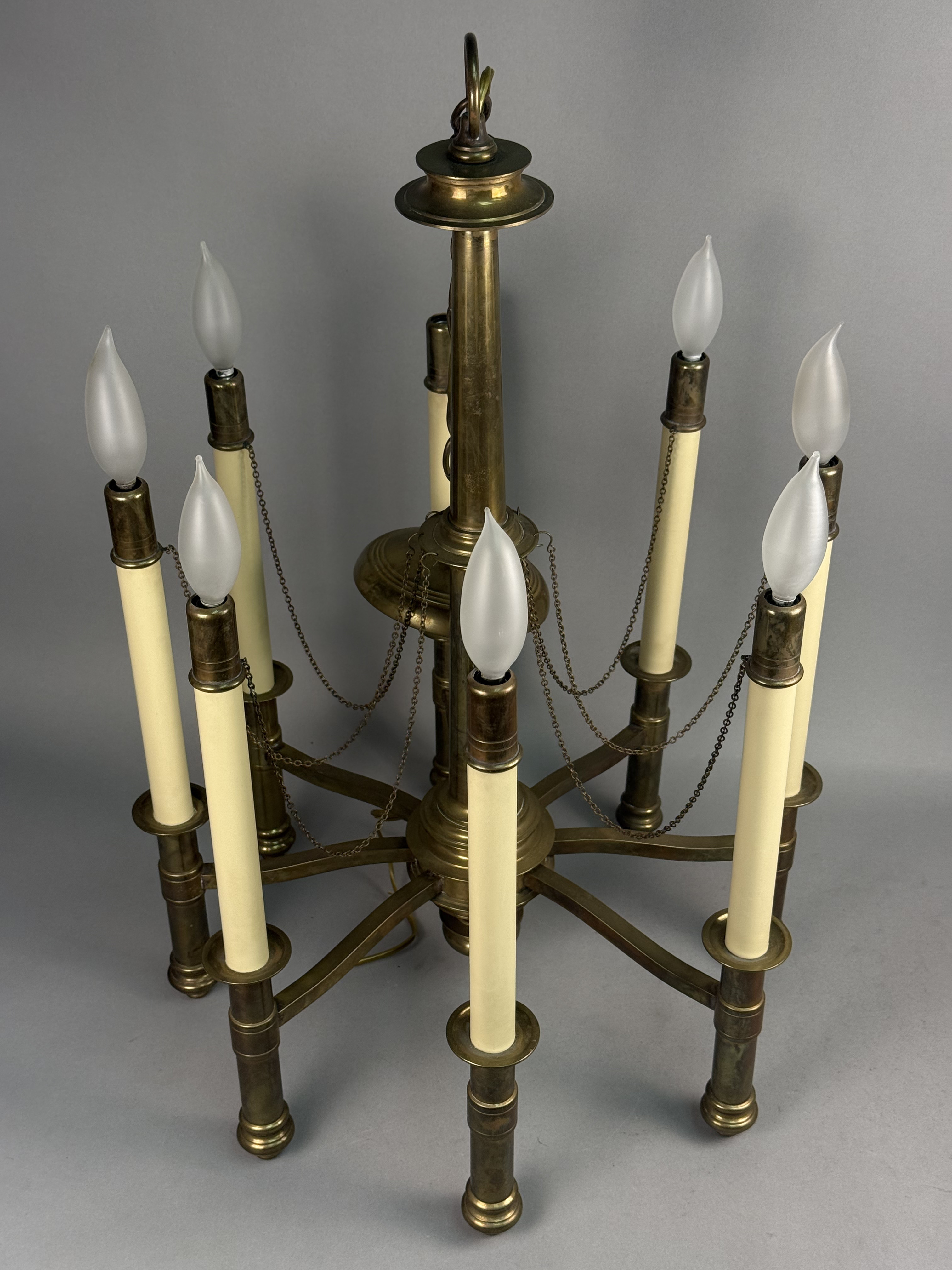 Chapman Brass Eight-Light Chandelier