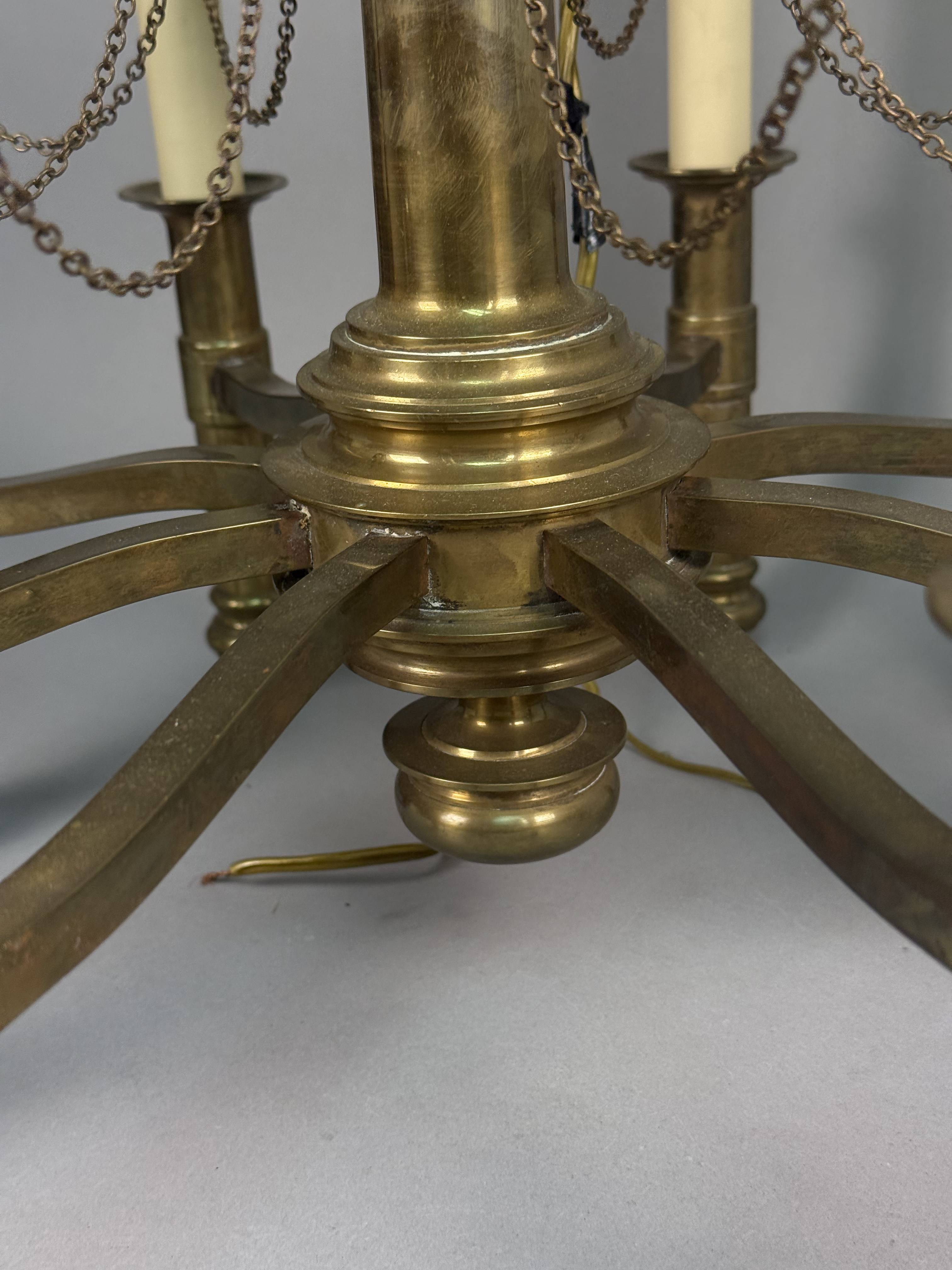 Chapman Brass Eight-Light Chandelier