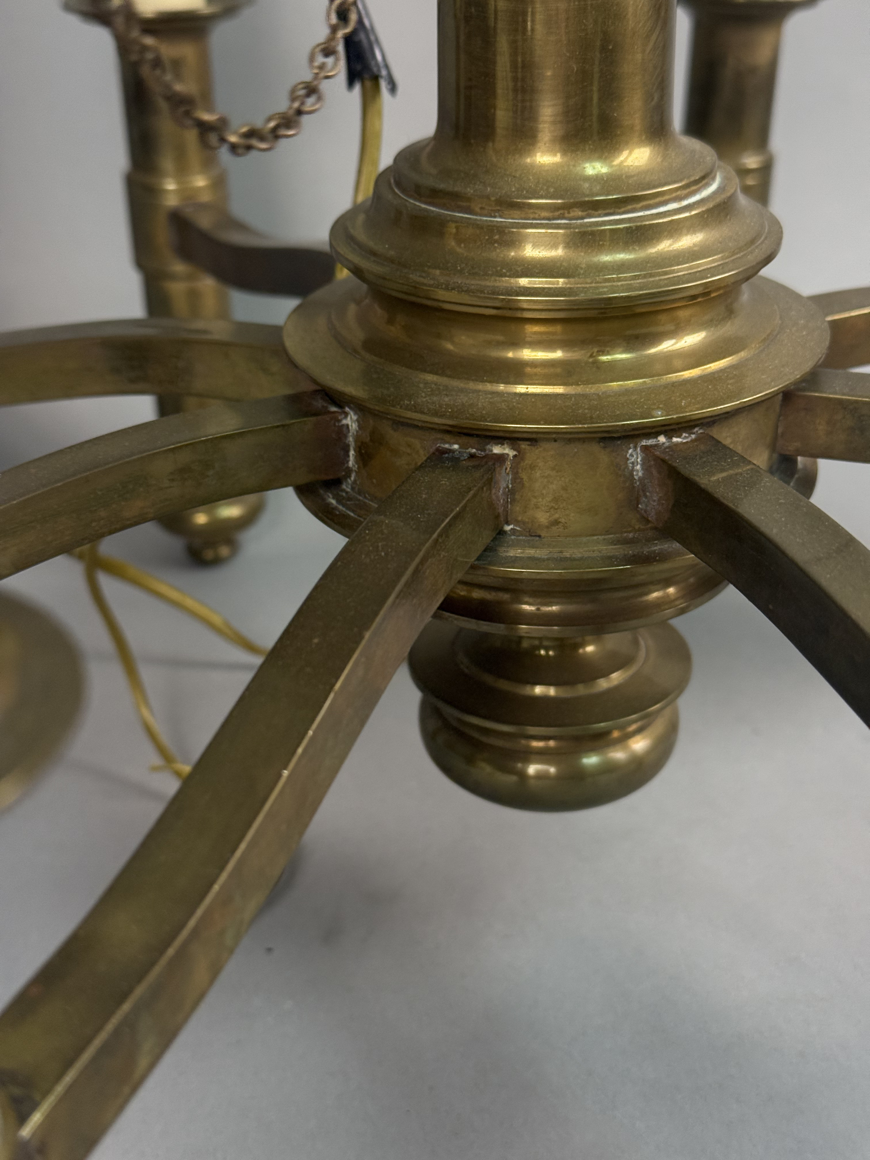 Chapman Brass Eight-Light Chandelier