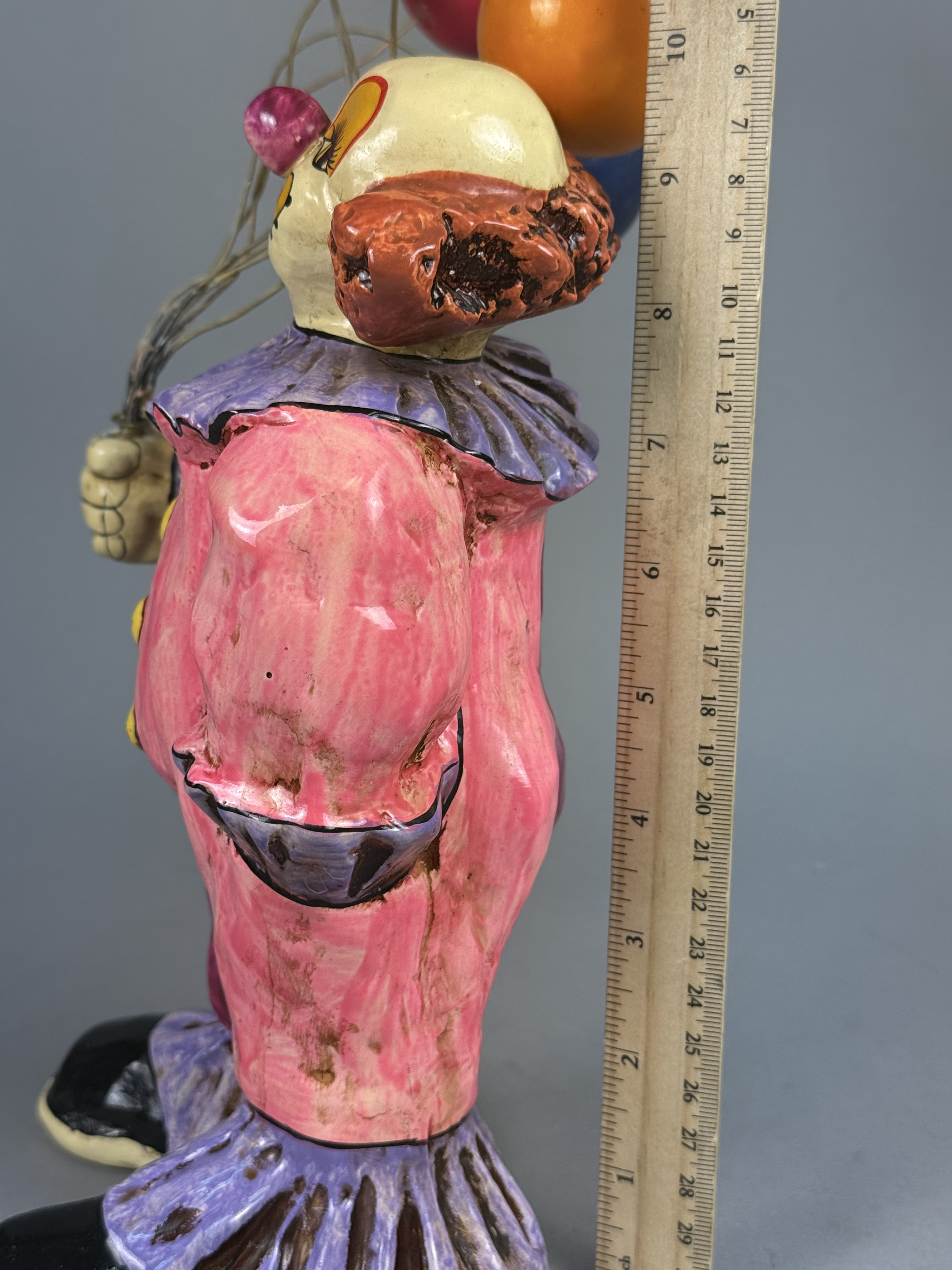 Large Ceramic Clown with Balloons