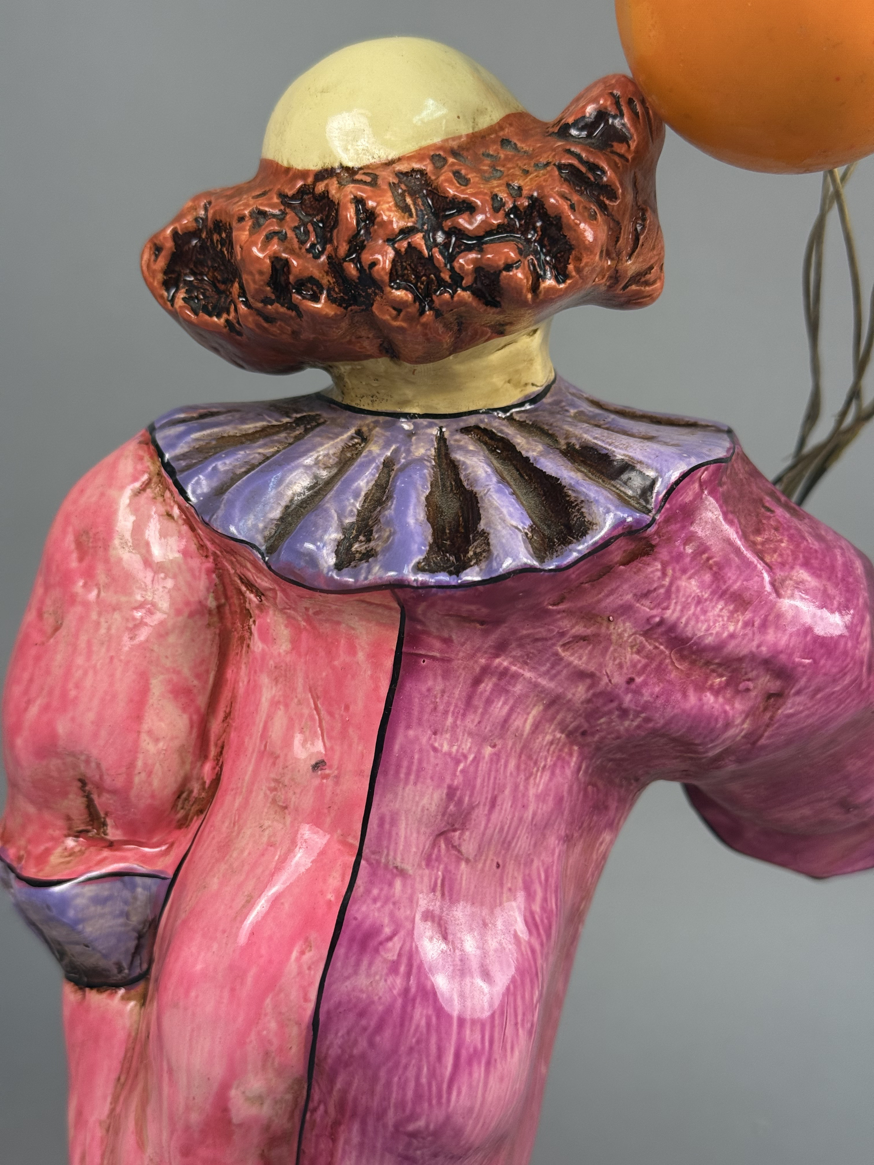 Large Ceramic Clown with Balloons