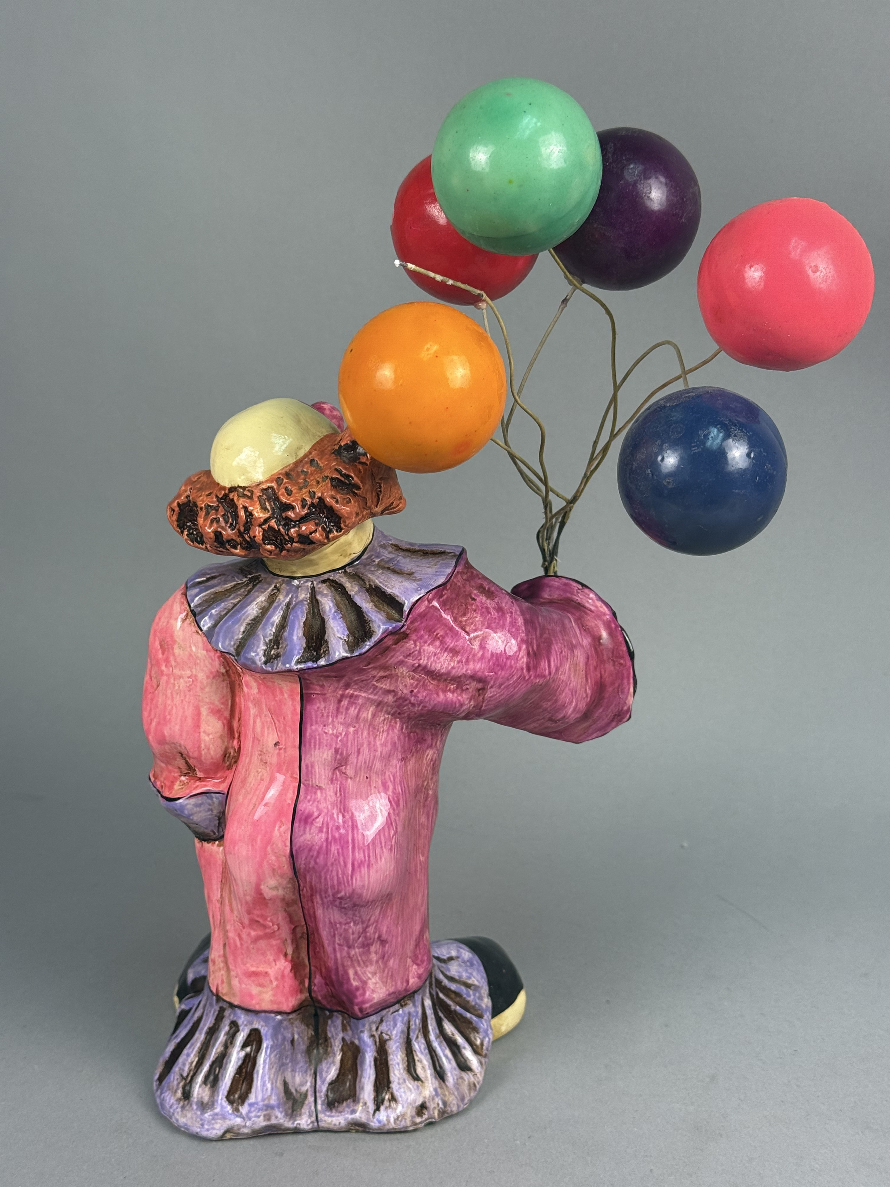 Large Ceramic Clown with Balloons