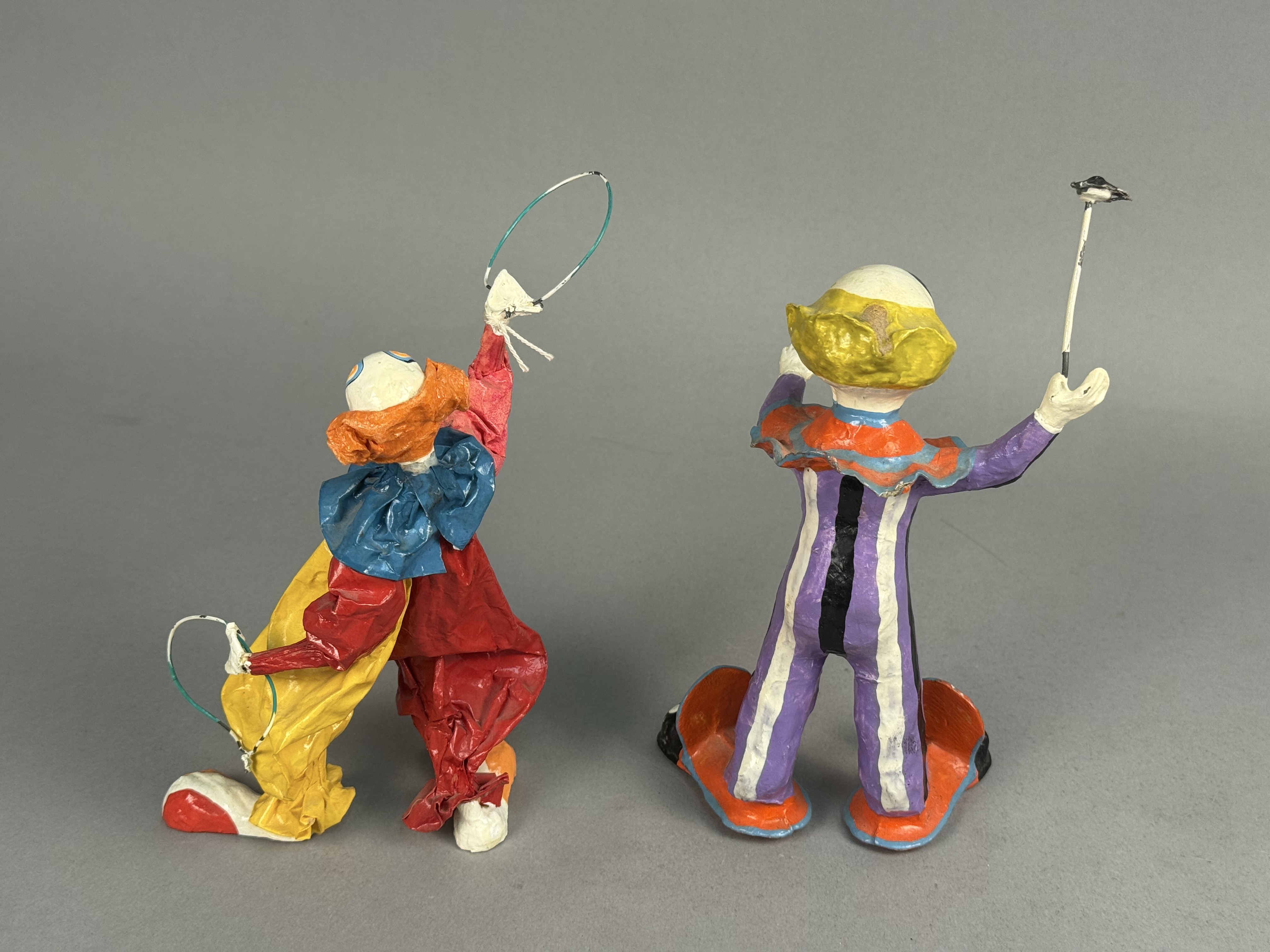 A Pair of Mexican Paper-Mache Clowns