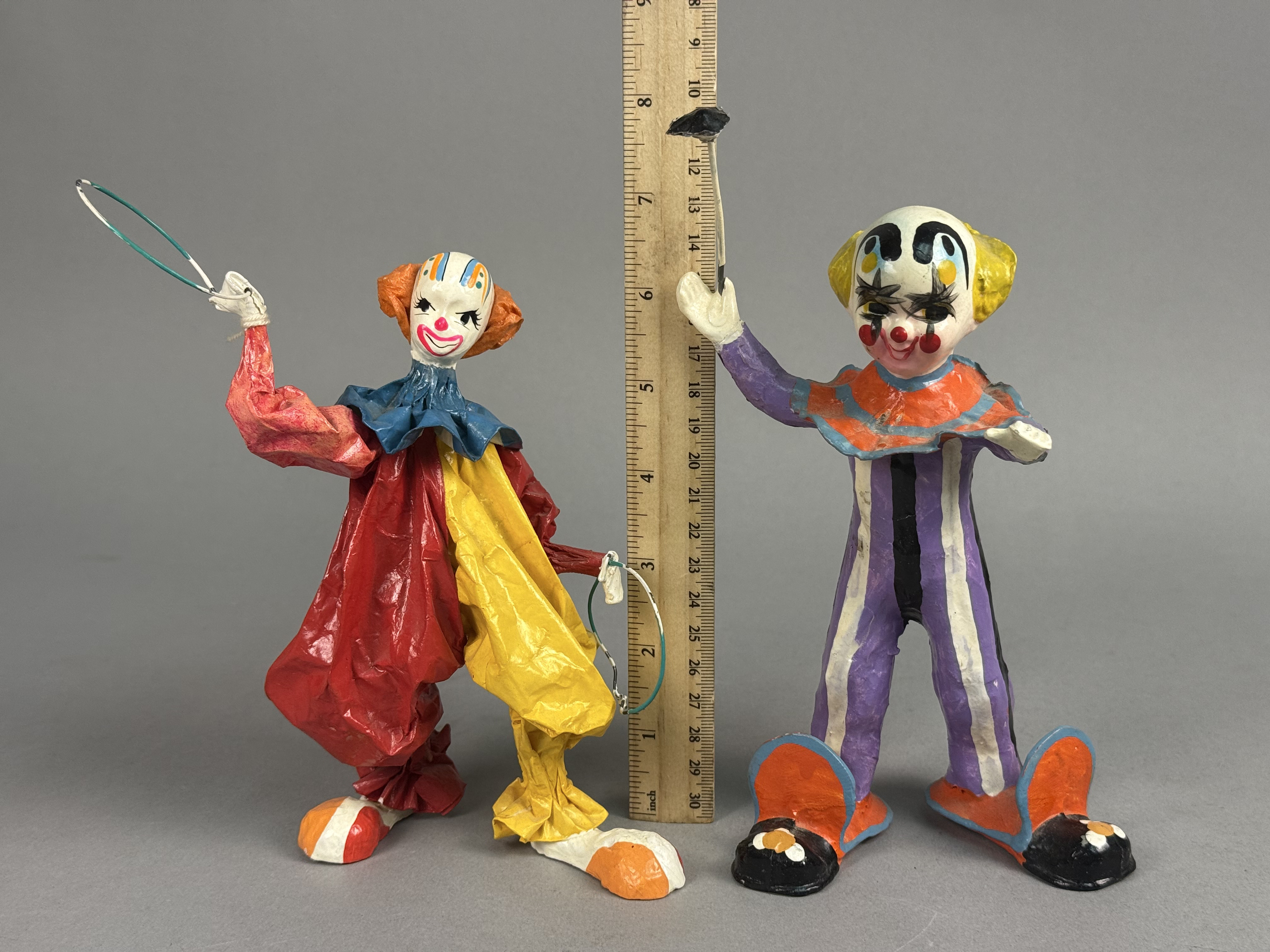 A Pair of Mexican Paper-Mache Clowns