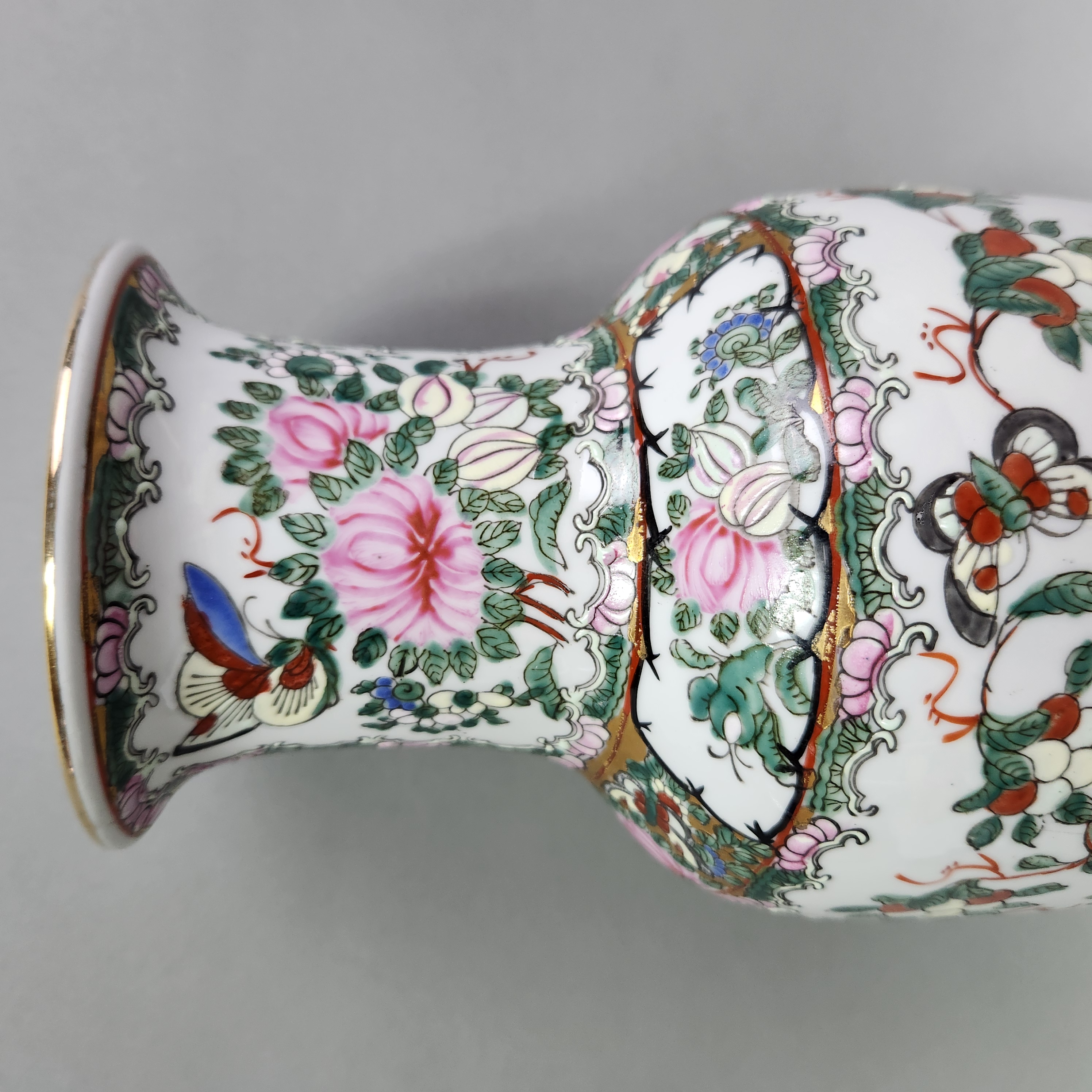 Chinese Rose Canton Baluster Vase