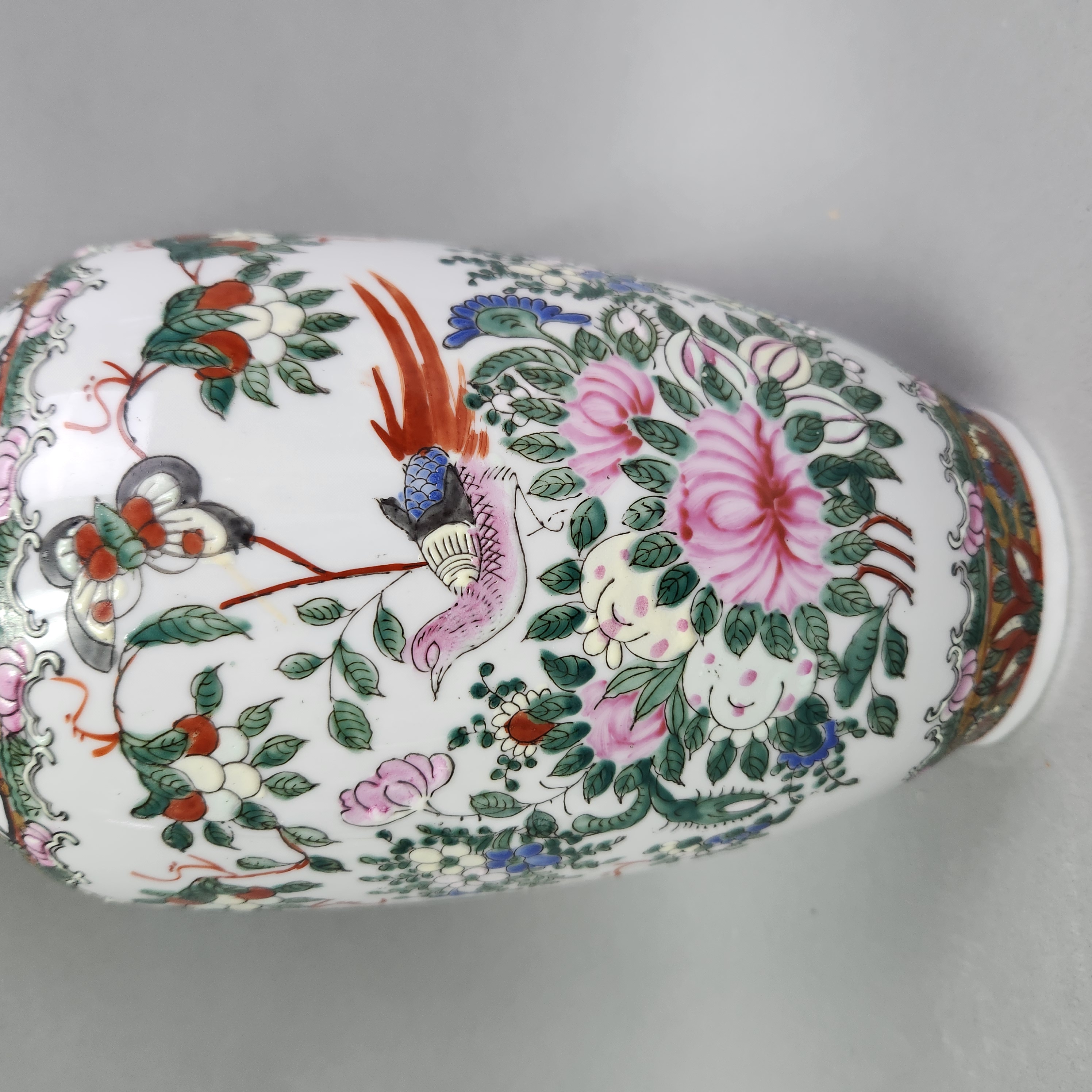 Chinese Rose Canton Baluster Vase