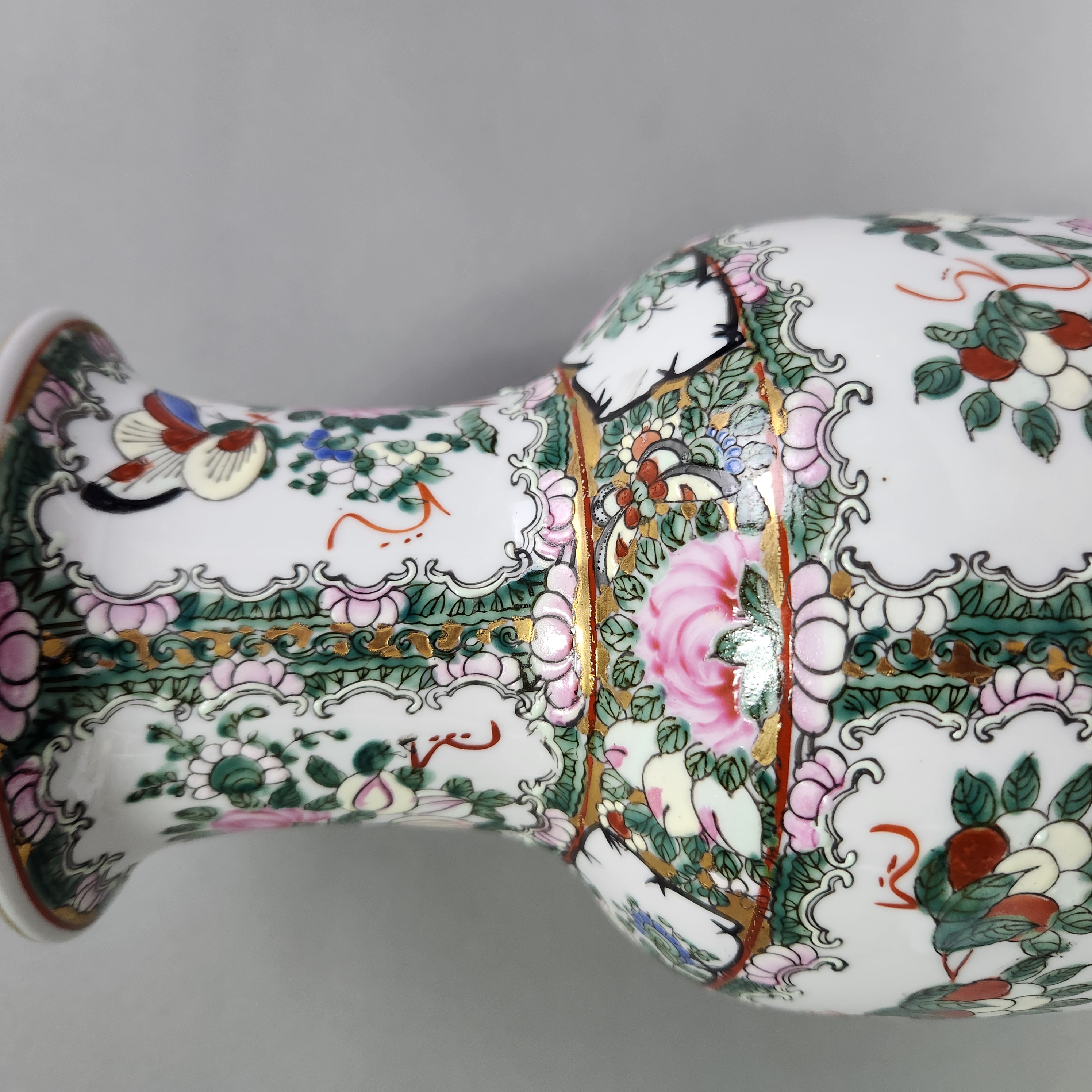 Chinese Rose Canton Baluster Vase
