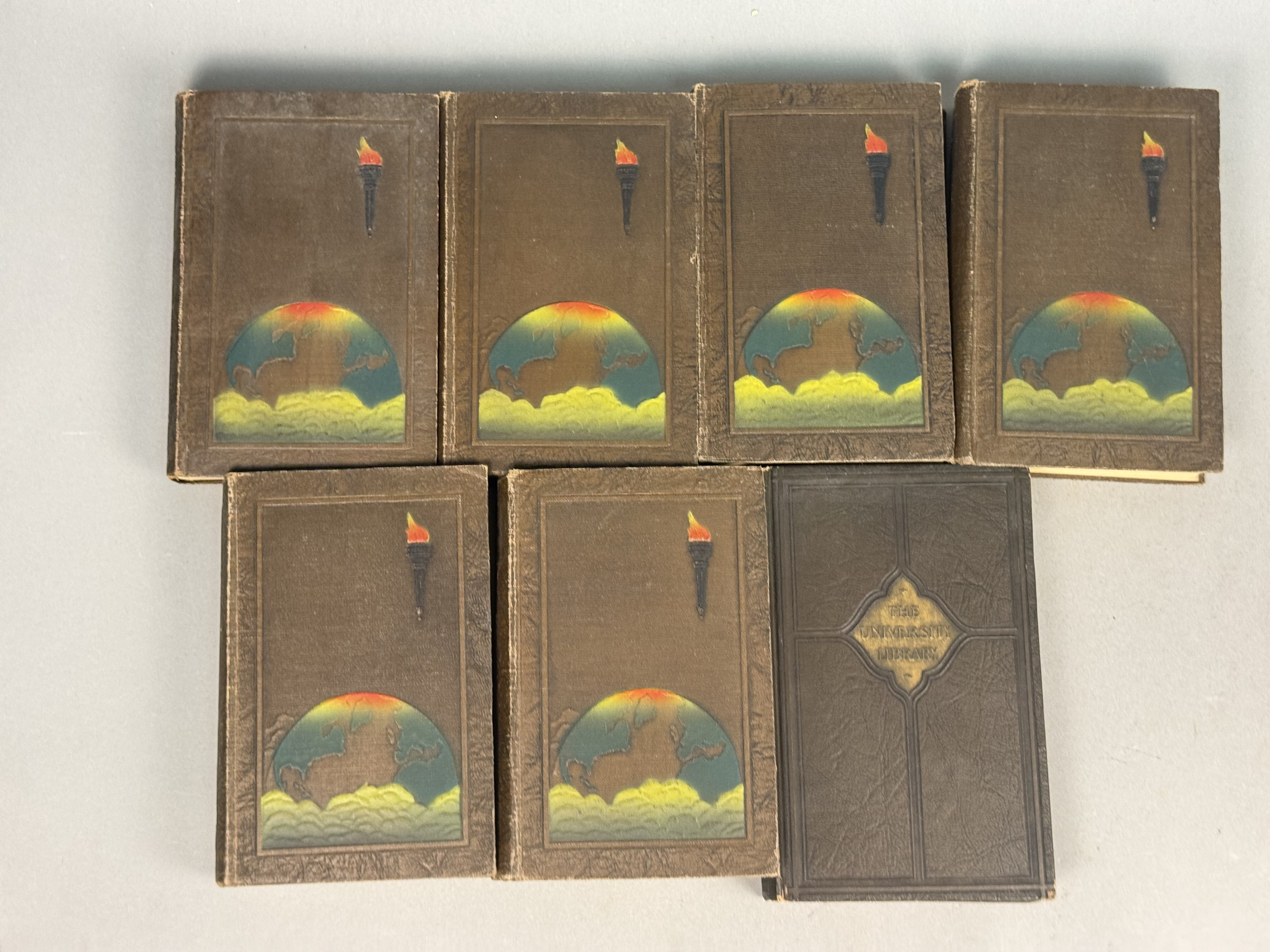 Seven Vintage Decorative Hardcover Books