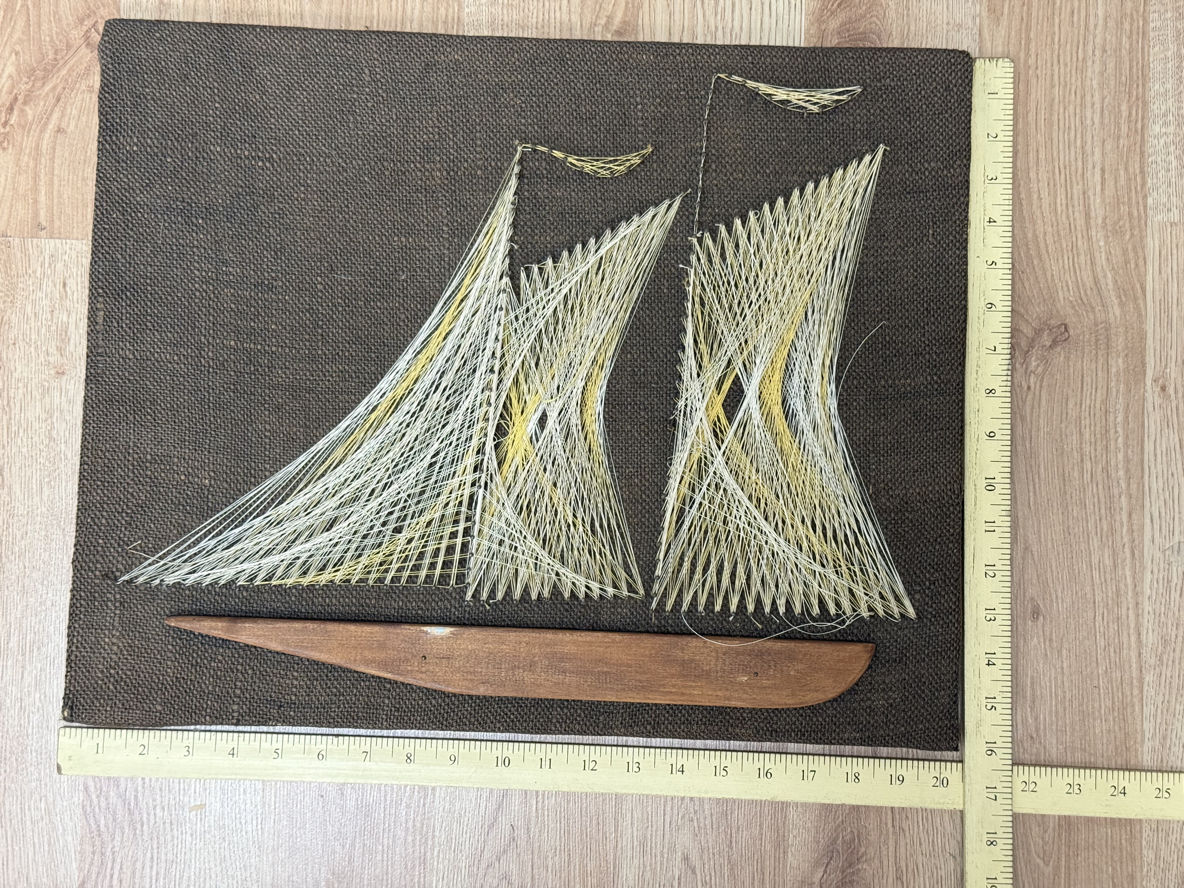 Mid-Century Modern 'Schooner' String Art