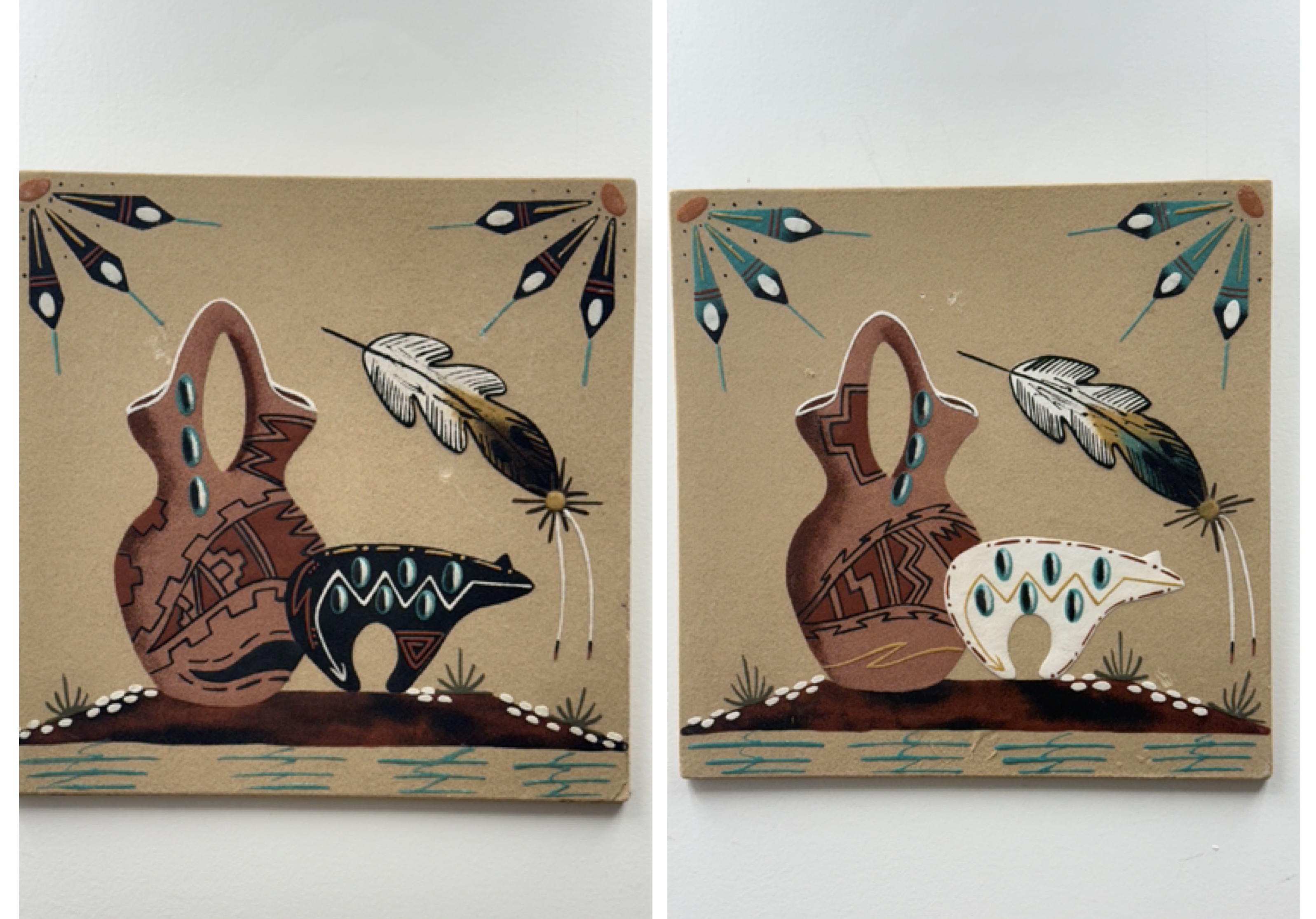 2 Tammy Laughing Sand Painting (Signed)