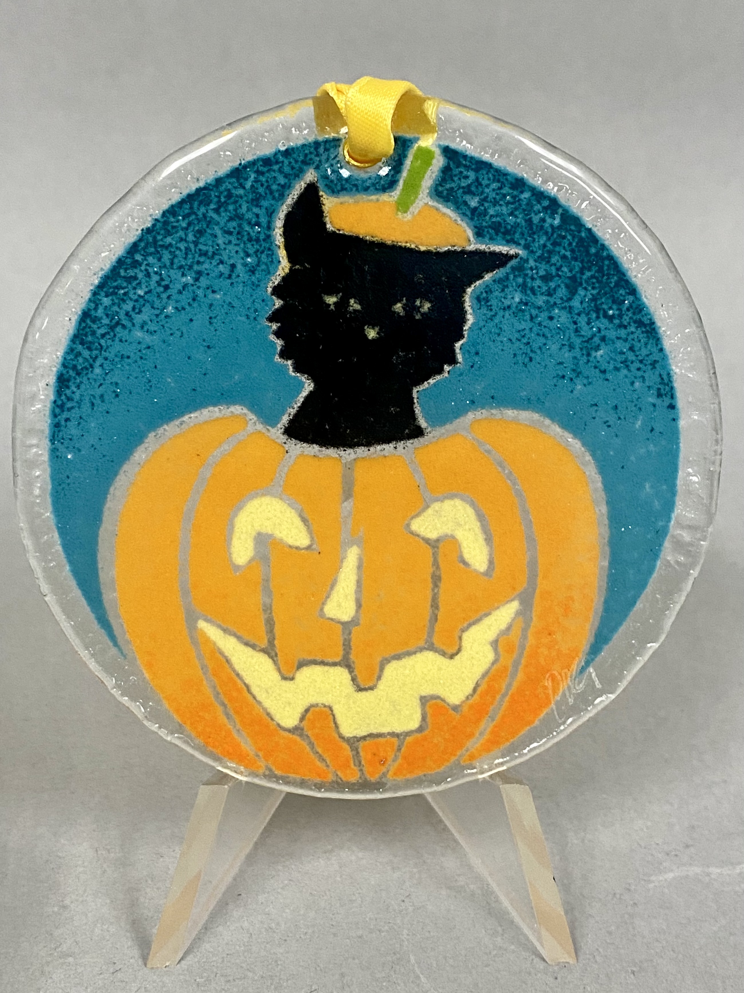 Three Peggy Karr Halloween Glass Ornaments
