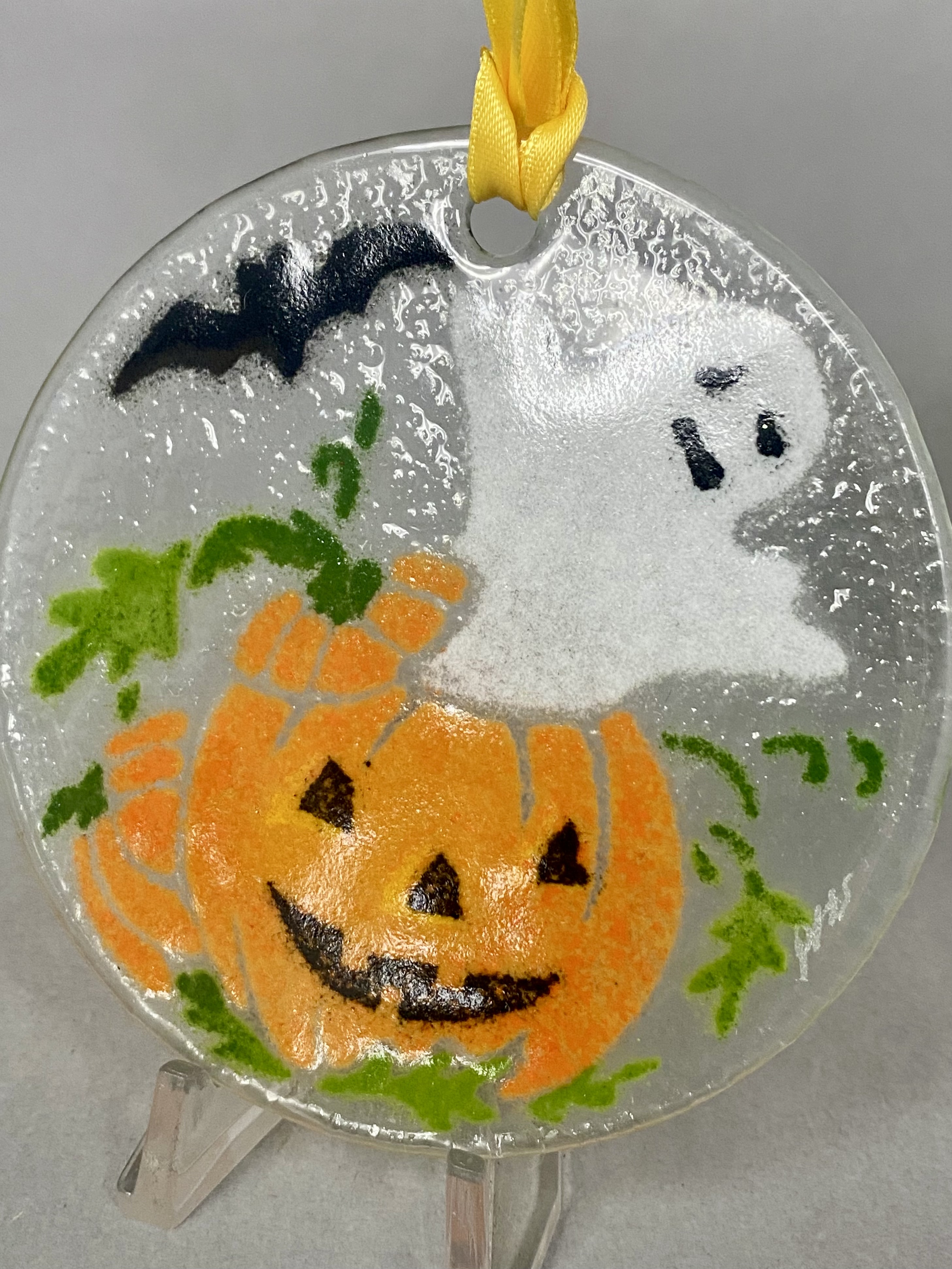 Three Peggy Karr Glass Ornaments