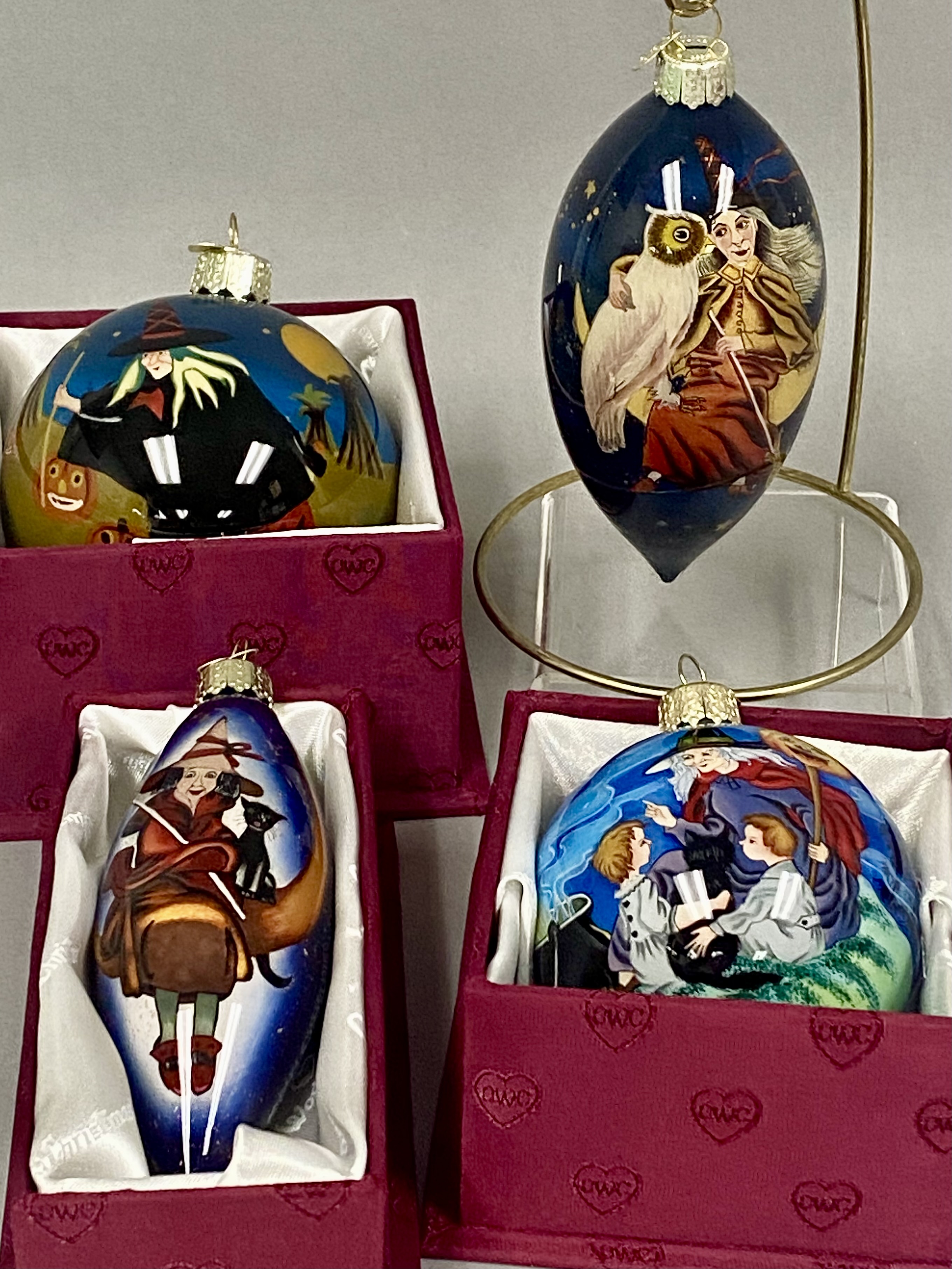 4 OWC Halloween Glass Ornaments