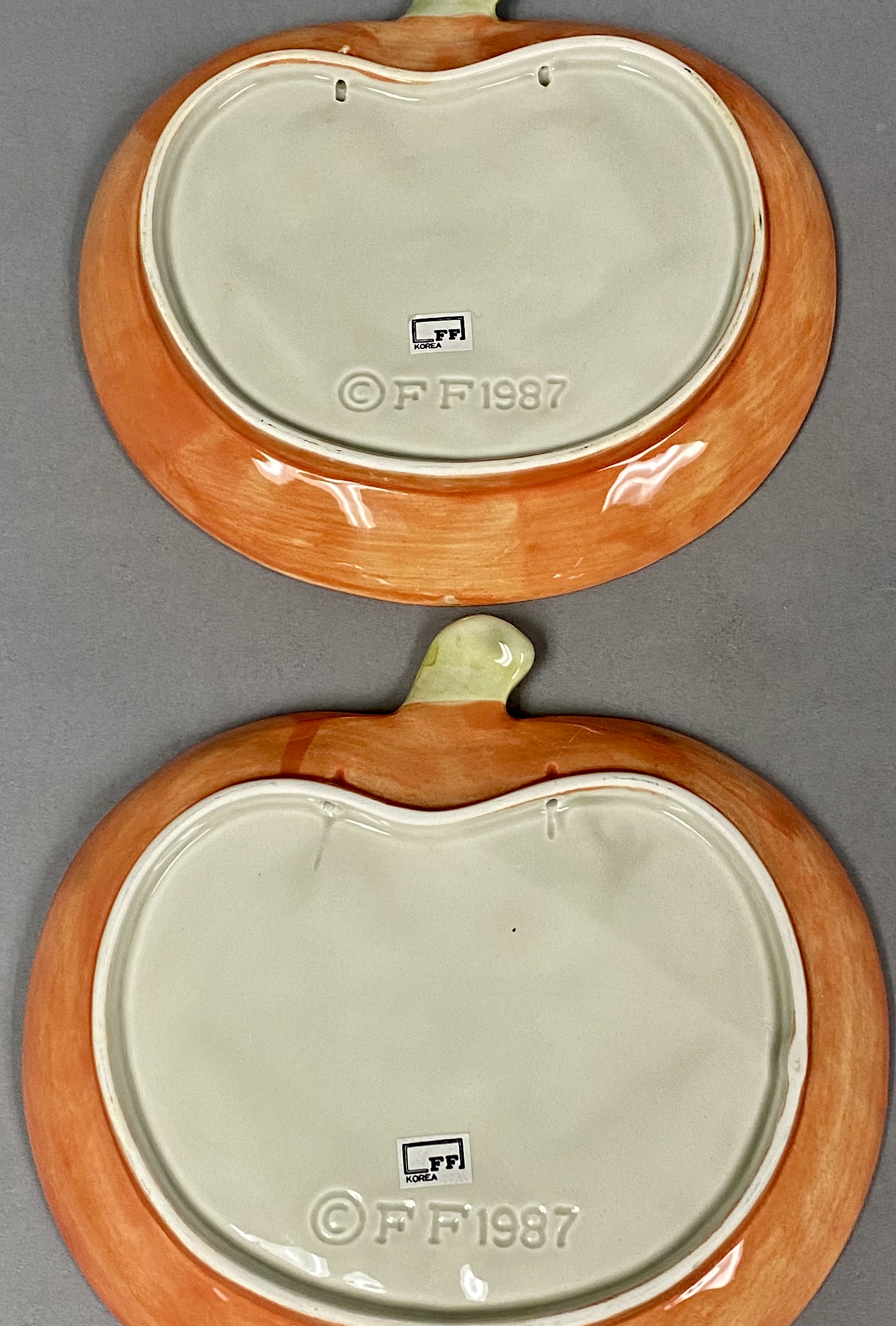 Set of Ceramic Pumpkin Plates