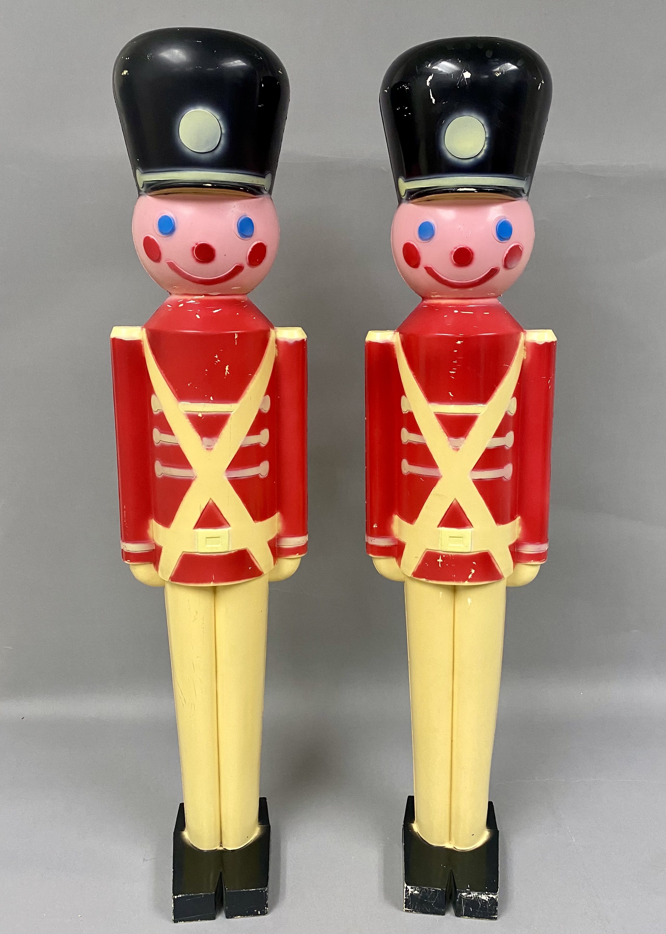Vintage Toy Soldier Blow Mold Pair